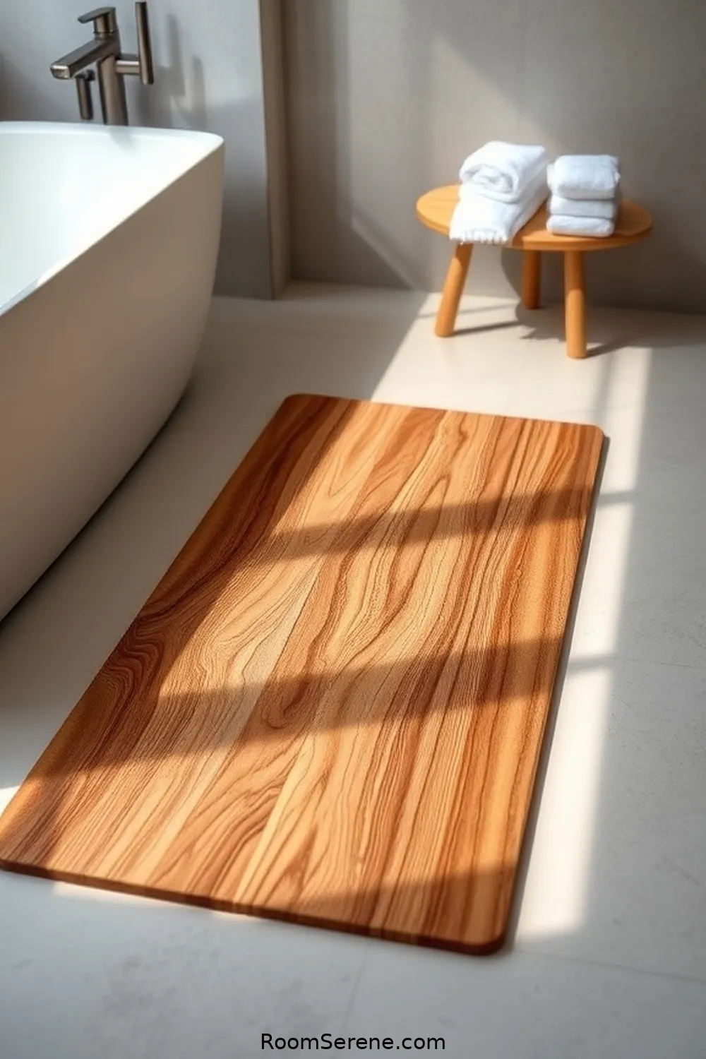 20 Ways to Boost Energy Efficiency in Your Bathroom Using Recycled Wood 16 Make a Wooden Bath Mat for 20 Ways to Boost Energy Efficiency in Your Bathroom Using Recycled Wood