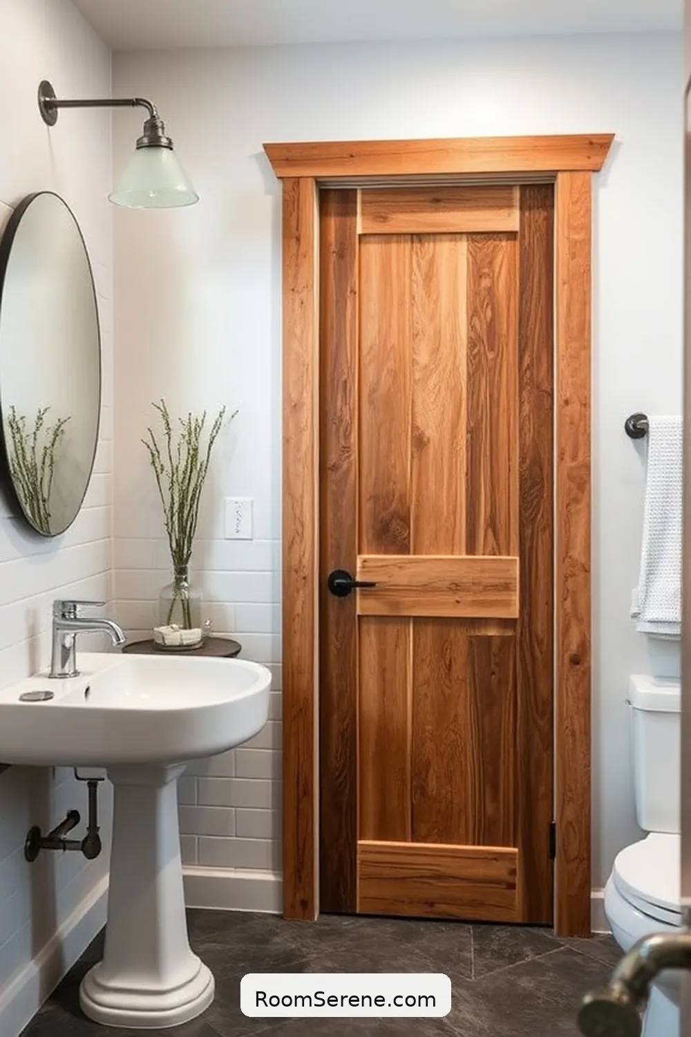 20 Ways to Boost Energy Efficiency in Your Bathroom Using Recycled Wood 15 Use Reclaimed Wood for Bathroom Doors for 20 Ways to Boost Energy Efficiency in Your Bathroom Using Recycled Wood