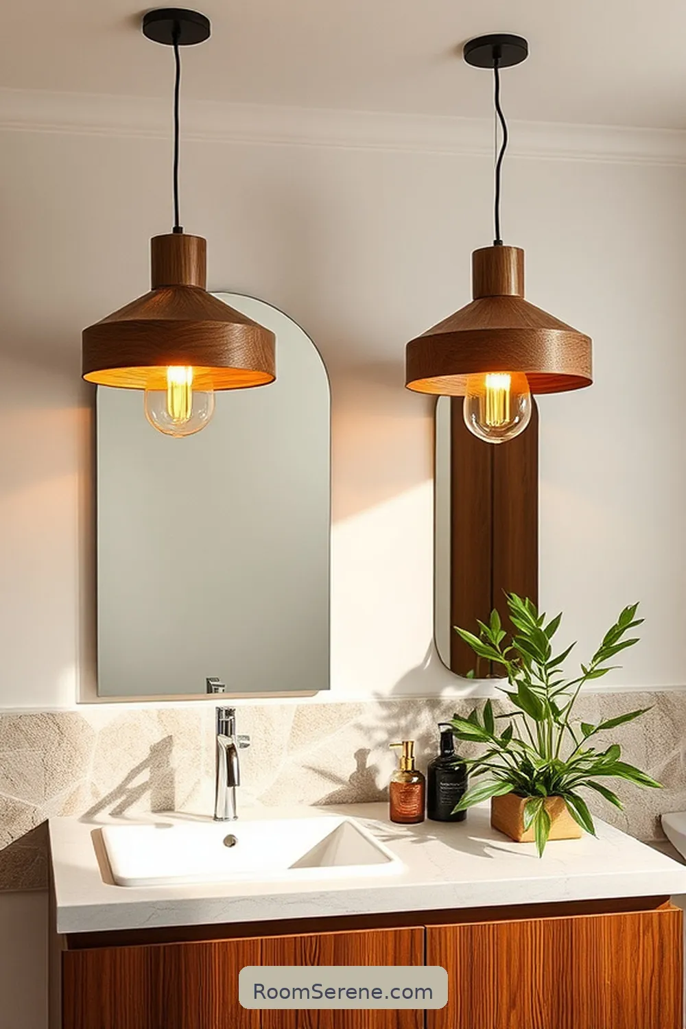 20 Ways to Boost Energy Efficiency in Your Bathroom Using Recycled Wood 20 Use Recycled Wood for Lighting Fixtures for 20 Ways to Boost Energy Efficiency in Your Bathroom Using Recycled Wood