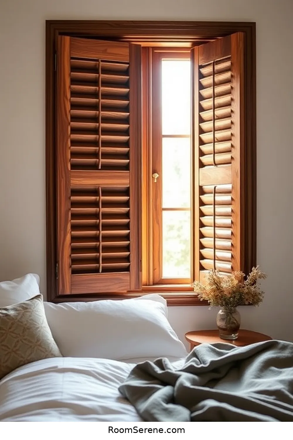 Construct Wooden Window Shutters for Insulation for 20 Ways to Boost Energy Efficiency in the Bedroom Using Recycled Wood