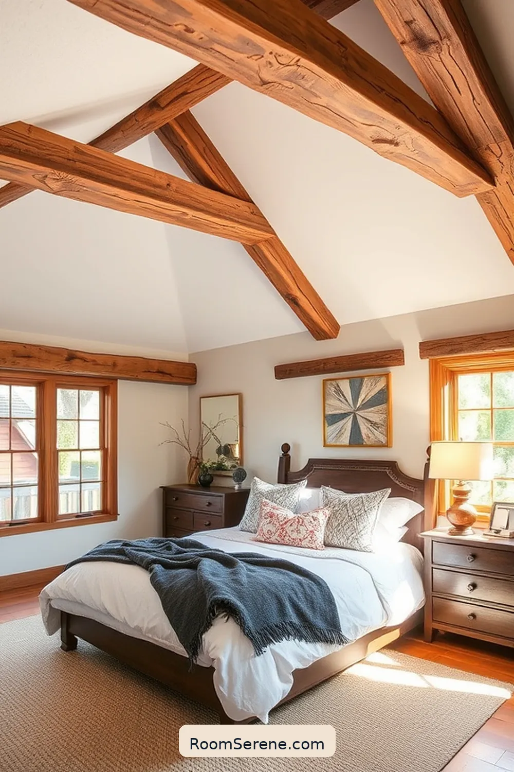 Install Recycled Wood Beams for Aesthetic and Insulation for 20 Ways to Boost Energy Efficiency in the Bedroom Using Recycled Wood