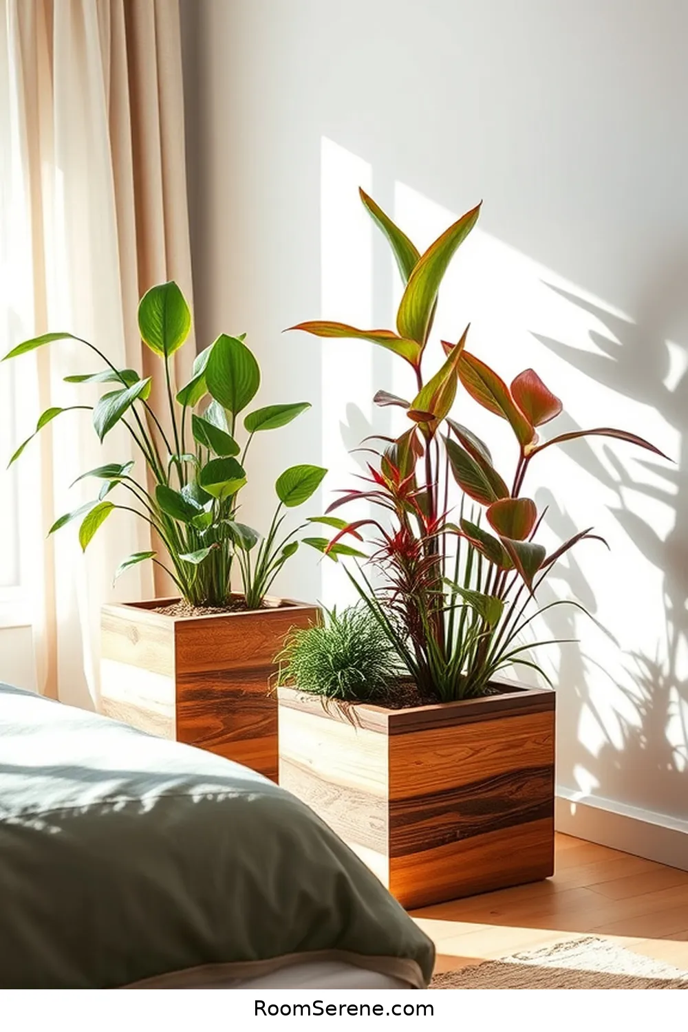 Make Recycled Wood Planters for Indoor Plants for 20 Ways to Boost Energy Efficiency in the Bedroom Using Recycled Wood