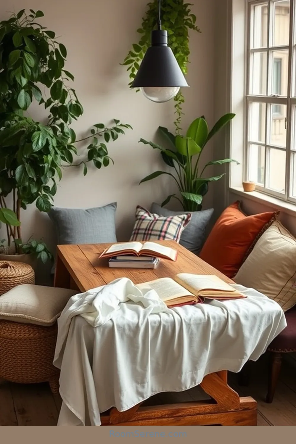 20 Ways to Enhance Comfort and Coziness in Your Library Using Organic Cotton 12 Organic Cotton Table Linens for a Cozy Reading Nook for 20 Ways to Enhance Comfort and Coziness in Your Library Using Organic Cotton