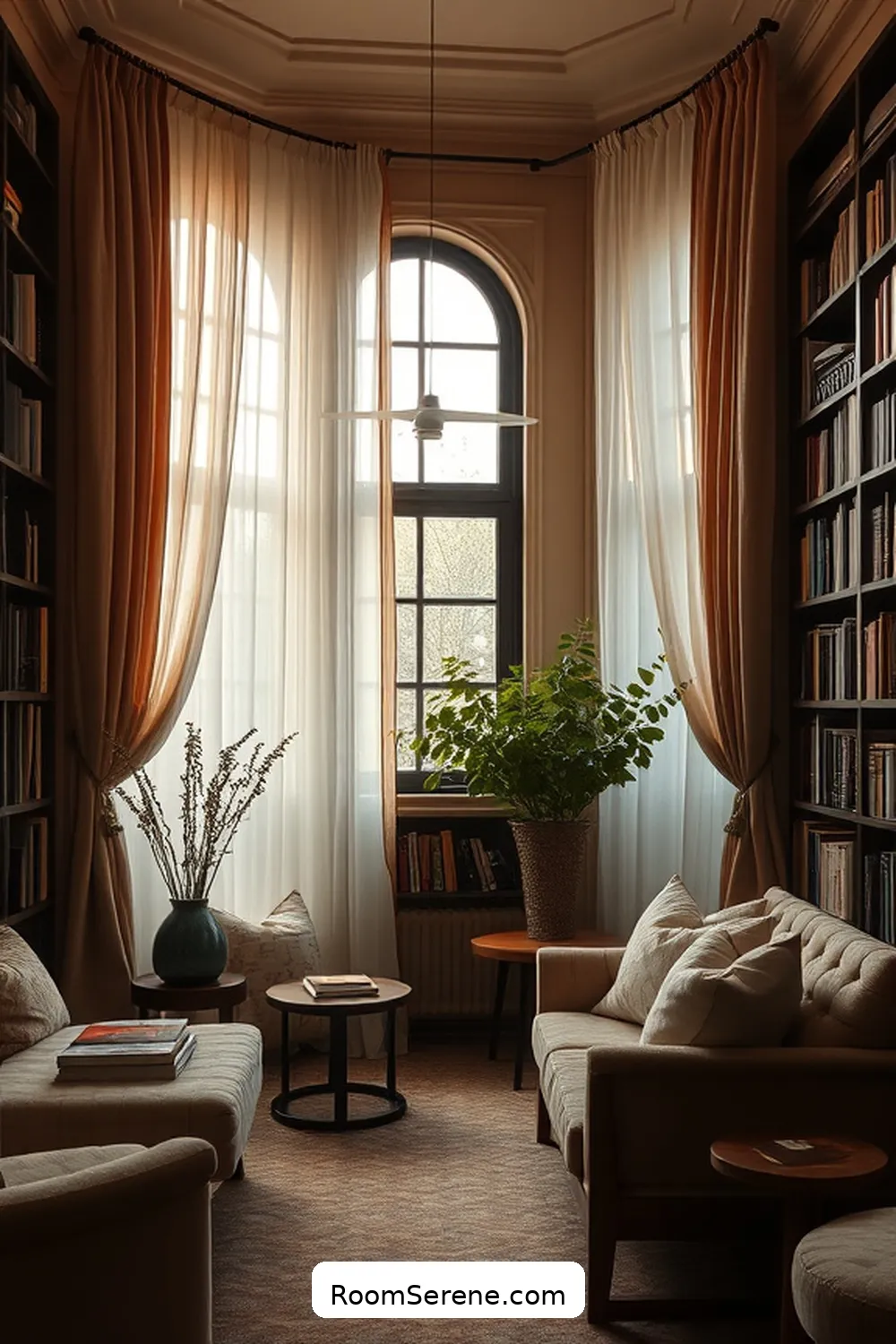20 Ways to Enhance Comfort and Coziness in Your Library Using Organic Cotton 4 Stylish Organic Cotton Curtains for Soft Lighting for 20 Ways to Enhance Comfort and Coziness in Your Library Using Organic Cotton