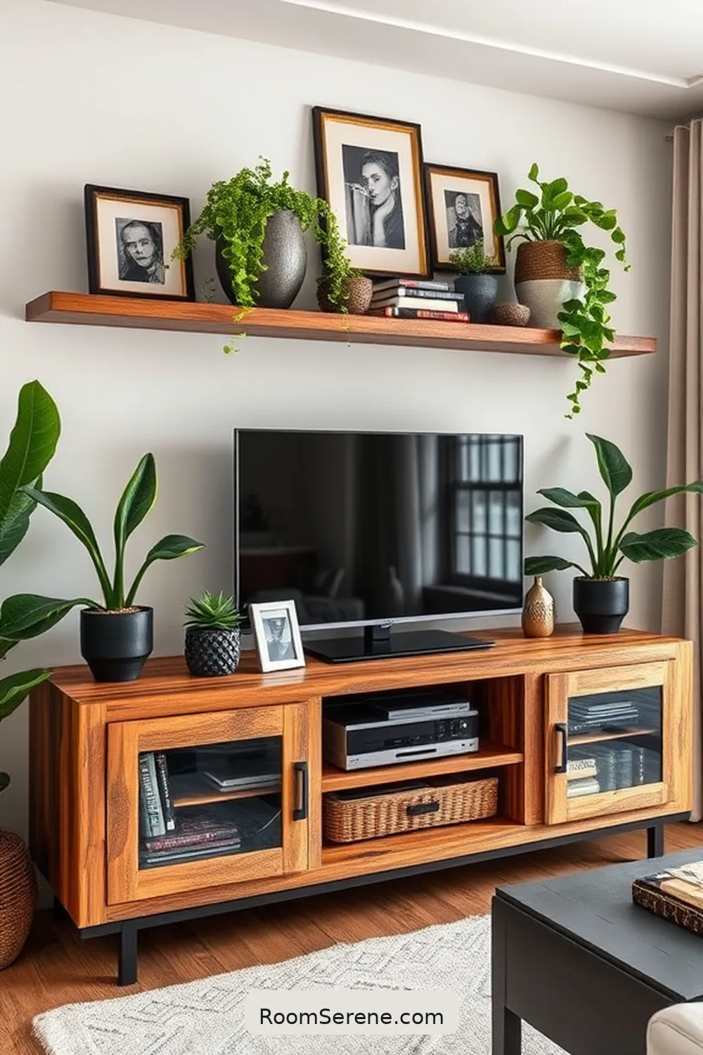21 Creative Ways for Living Room Organization Using Recycled Wood 8 Recycled Wood Media Center for 21 Creative Ways for Living Room Organization Using Recycled Wood