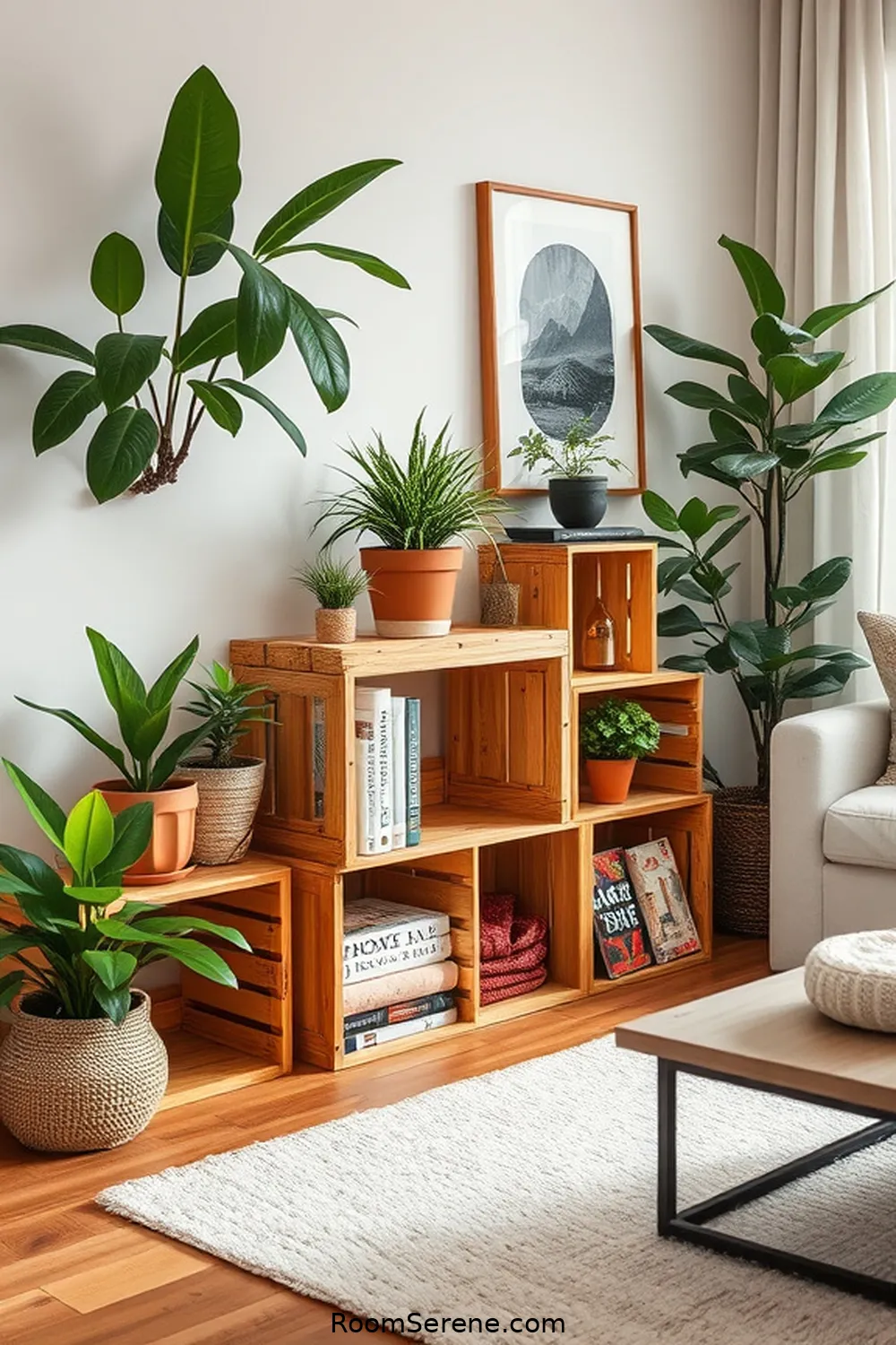 21 Creative Ways for Living Room Organization Using Recycled Wood 5 Wooden Crate Storage for 21 Creative Ways for Living Room Organization Using Recycled Wood