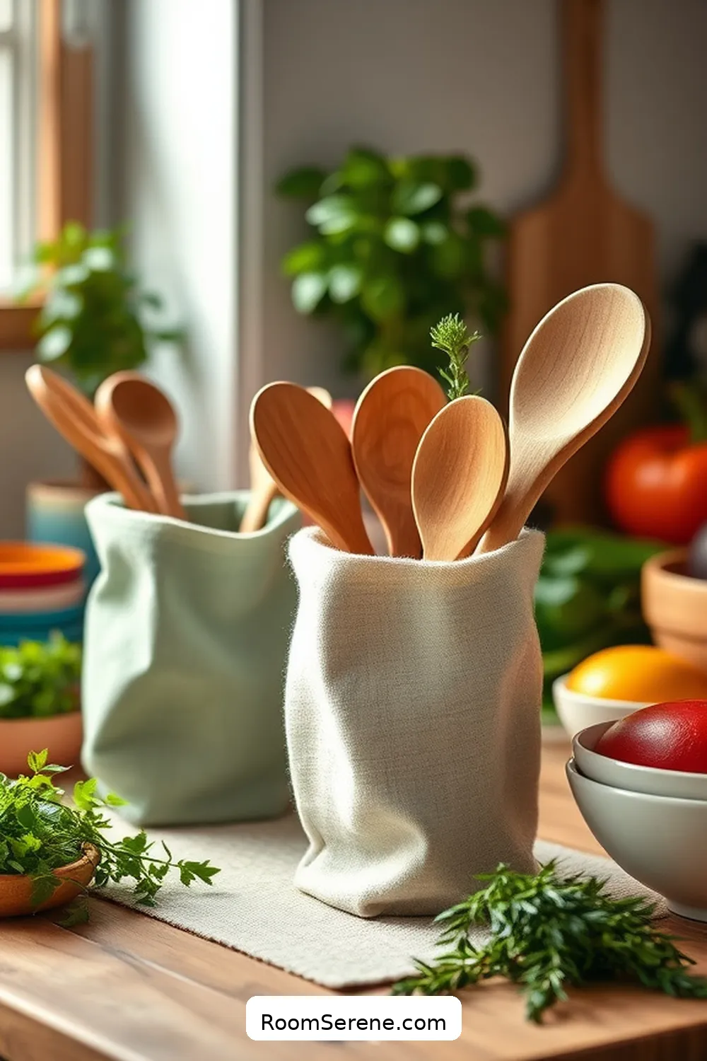 Organic Cotton Utensil Holders for 21 Inspiring Ways to Use Organic Cotton in Kitchen Workspace Design