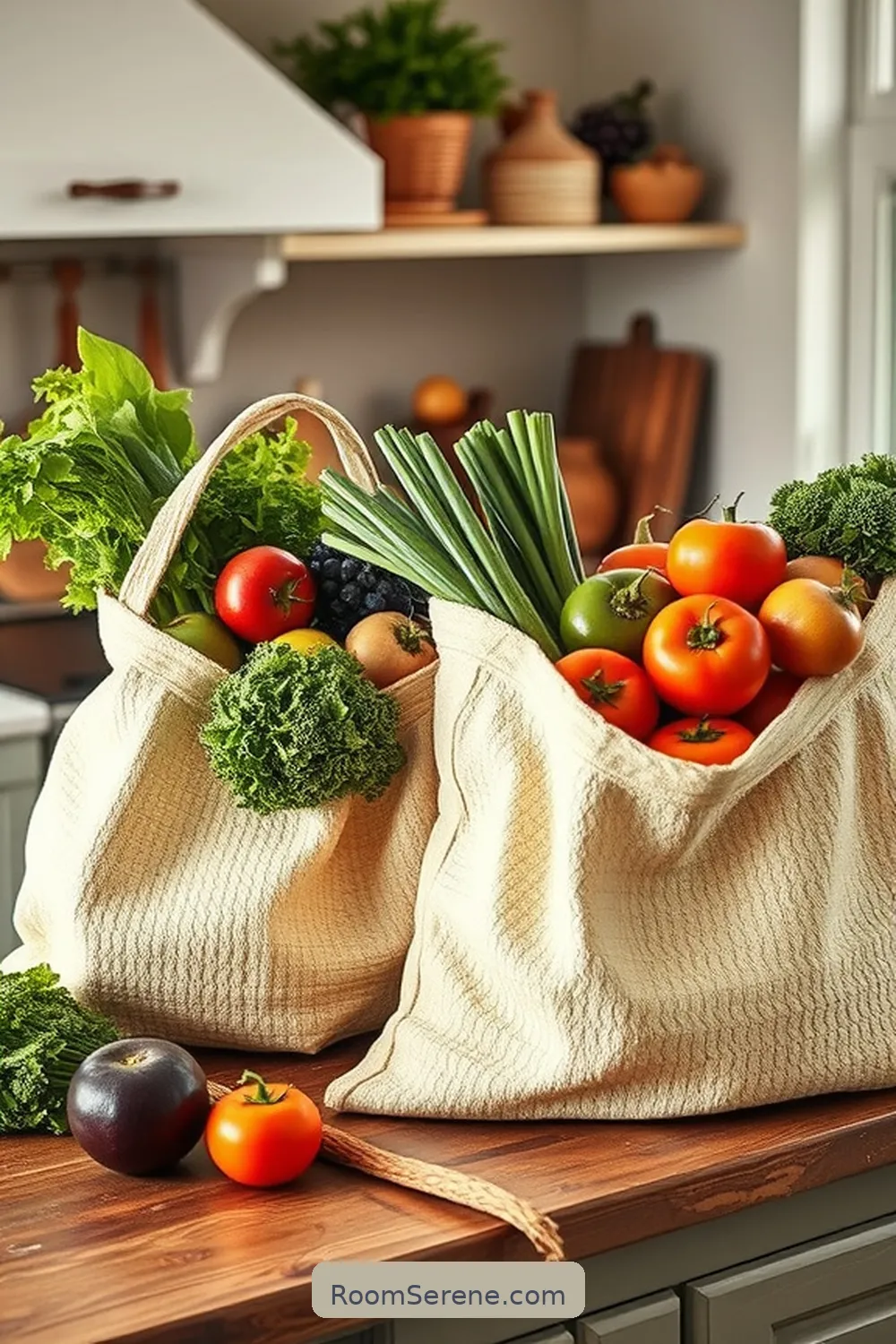Reusable Organic Cotton Produce Bags for 21 Inspiring Ways to Use Organic Cotton in Kitchen Workspace Design