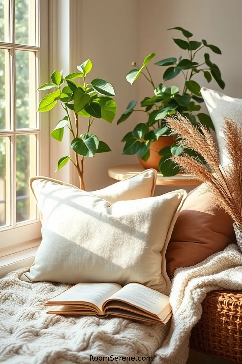 21 Inspiring Workspace Design Ideas for Your Bedroom Using Organic Cotton 5 Create a Cozy Reading Nook With Organic Cotton Pillows for 21 Inspiring Workspace Design Ideas for Your Bedroom Using Organic Cotton