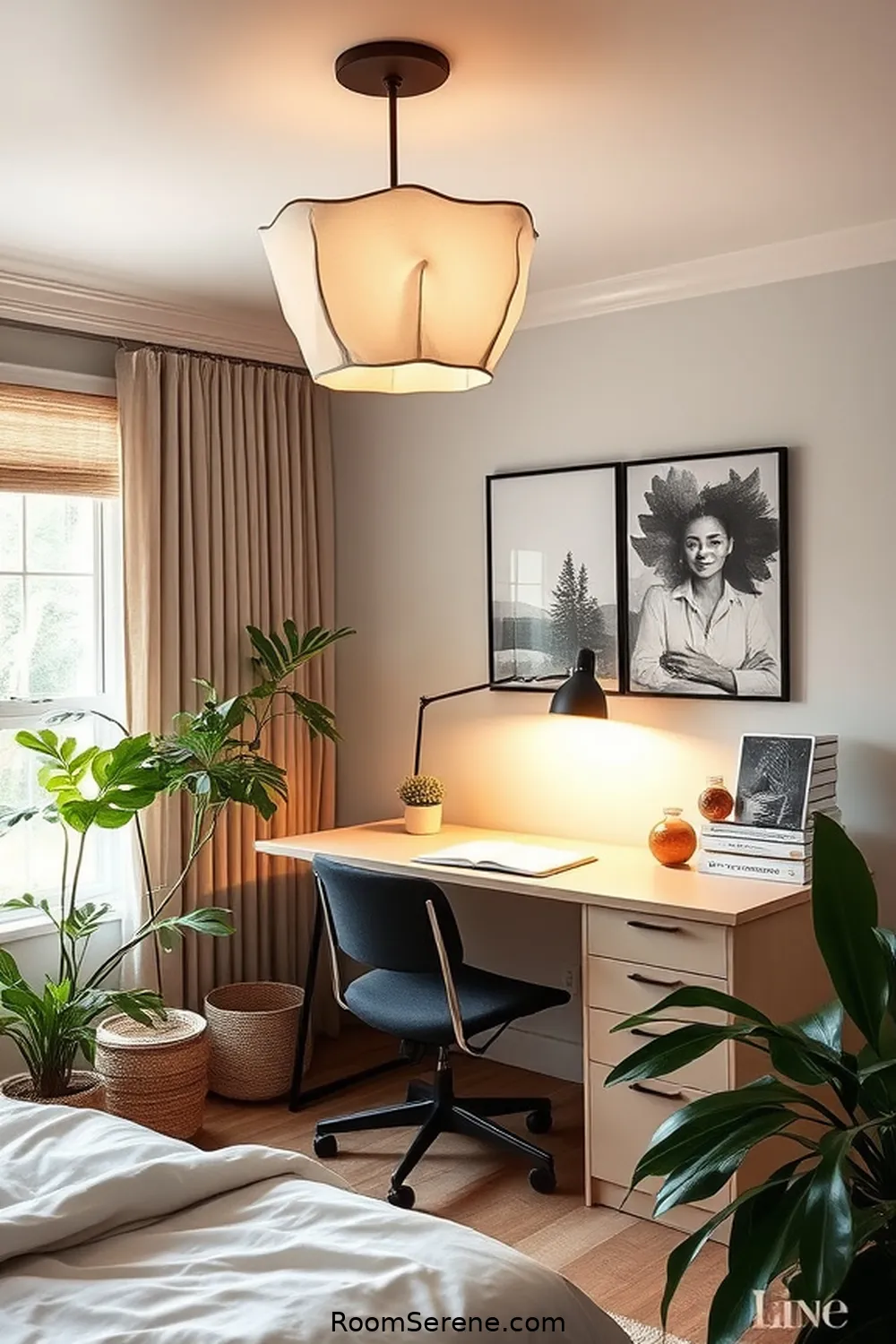 21 Inspiring Workspace Design Ideas for Your Bedroom Using Organic Cotton 21 Incorporate Organic Cotton Lighting Shades for Soft Illumination for 21 Inspiring Workspace Design Ideas for Your Bedroom Using Organic Cotton