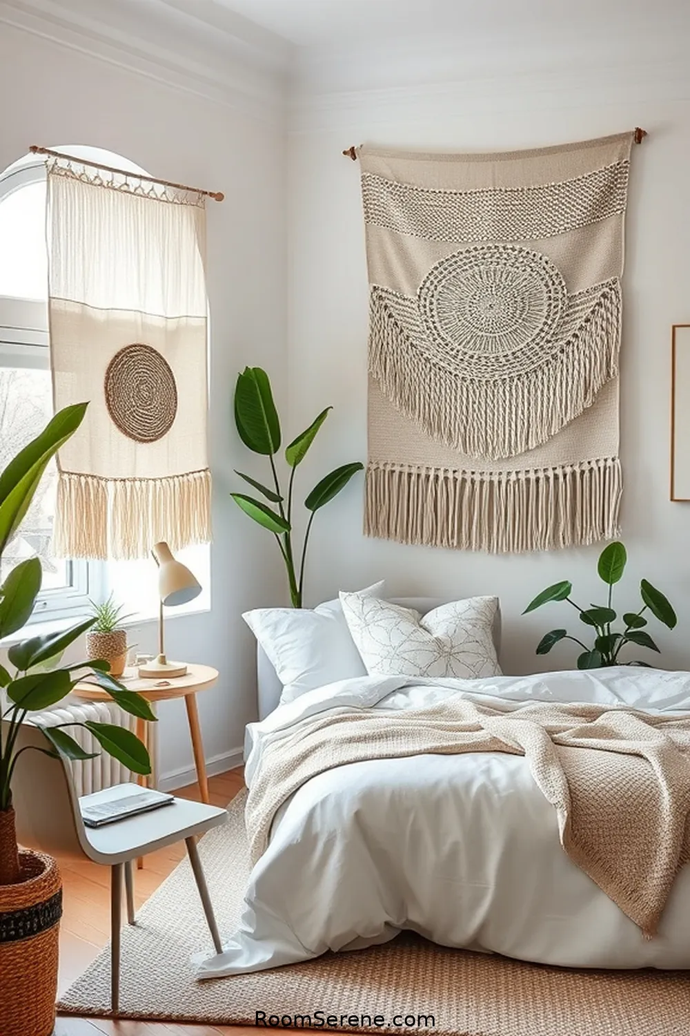 21 Inspiring Workspace Design Ideas for Your Bedroom Using Organic Cotton 10 Incorporate Organic Cotton Wall Hangings for Texture for 21 Inspiring Workspace Design Ideas for Your Bedroom Using Organic Cotton