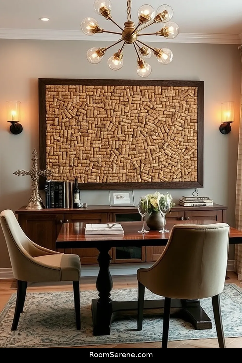 21 Inspiring Workspace Design Ideas for Your Dining Room Using Reclaimed Materials 10 Cork Board Made From Recycled Wine Corks for 21 Inspiring Workspace Design Ideas for Your Dining Room Using Reclaimed Materials
