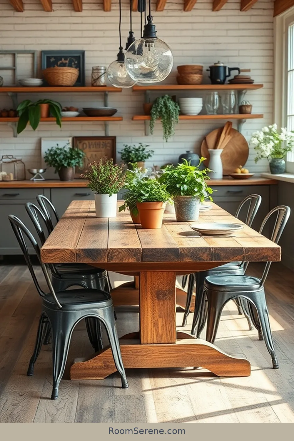 21 Inspiring Workspace Design Ideas for Your Dining Room Using Reclaimed Materials 13 Farmhouse Style Decor With Reclaimed Elements for 21 Inspiring Workspace Design Ideas for Your Dining Room Using Reclaimed Materials