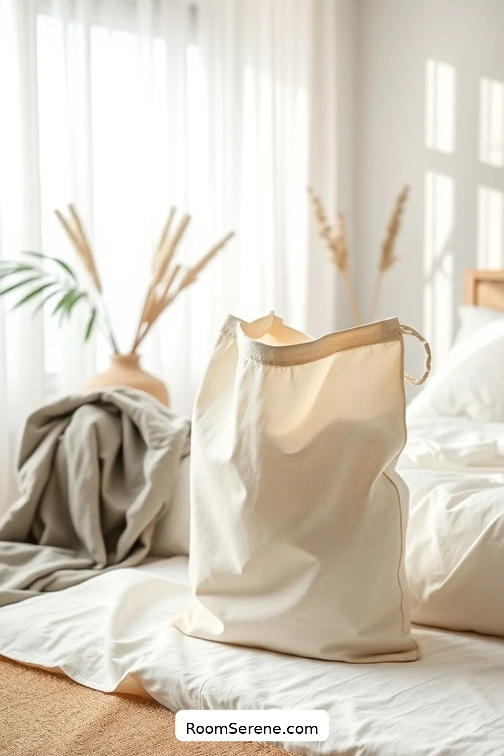 21 Tips for Bedroom Organization Using Organic Cotton 11 Designate an Organic Cotton Laundry Bag for 21 Tips for Bedroom Organization Using Organic Cotton