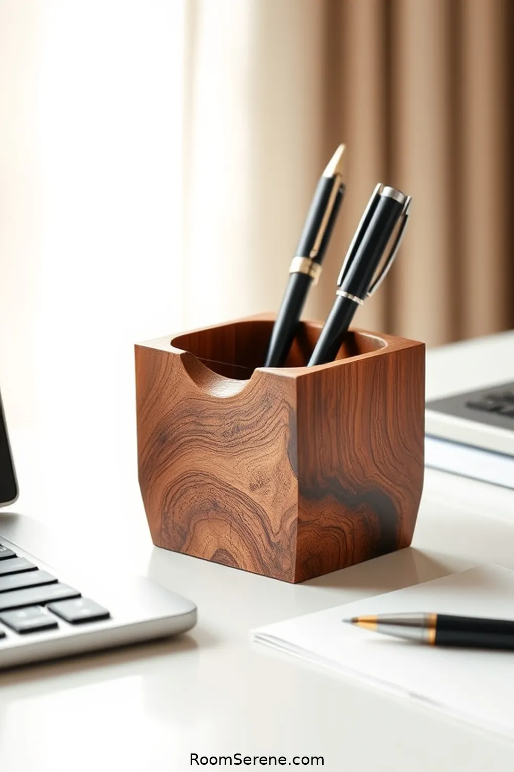 22 Creative Storage Solutions for Home Office Using Recycled Wood 21 Recycled Wood Pen Holder for 22 Creative Storage Solutions for Home Office Using Recycled Wood