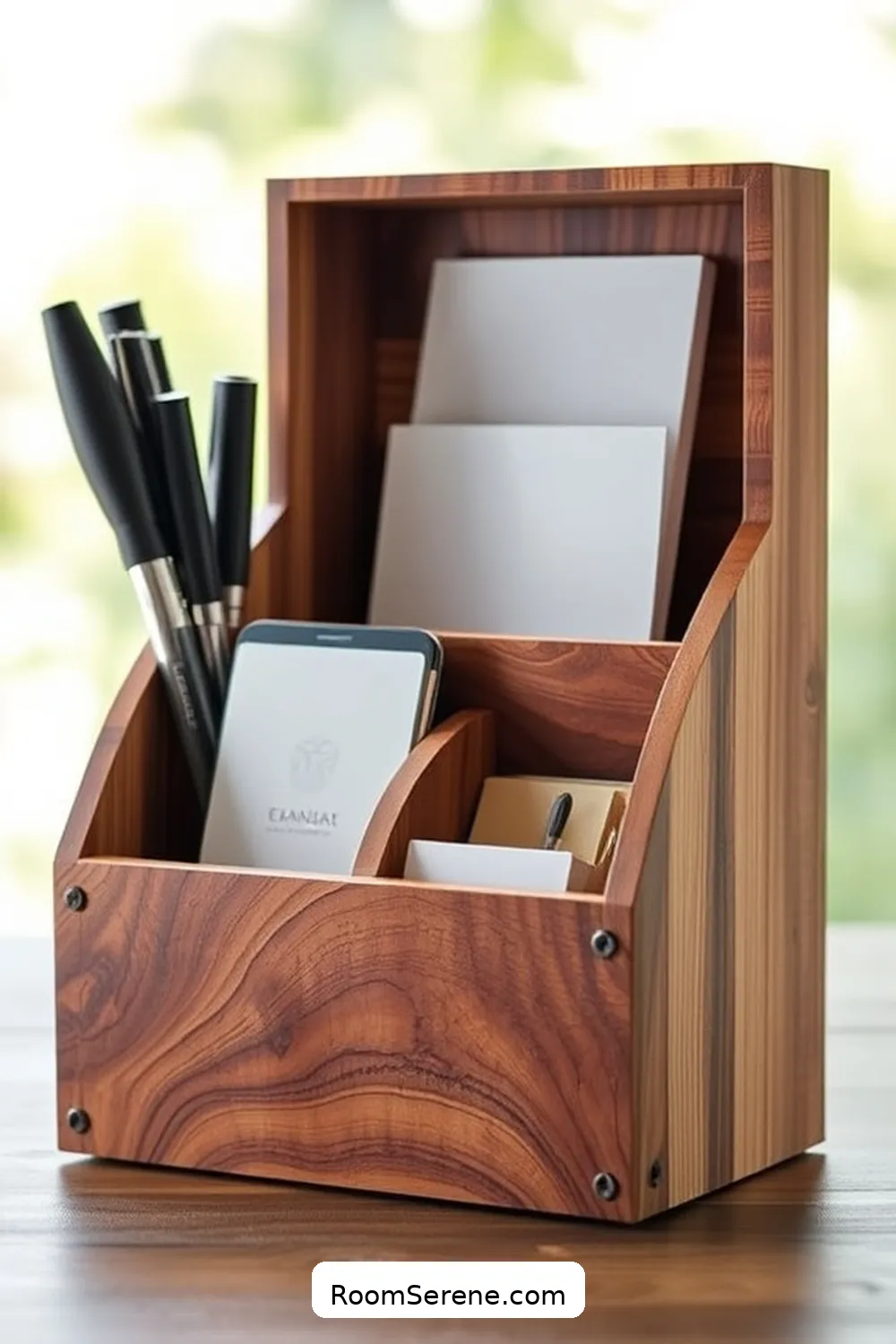 22 Creative Storage Solutions for Home Office Using Recycled Wood 4 Rustic Desk Organizer for 22 Creative Storage Solutions for Home Office Using Recycled Wood