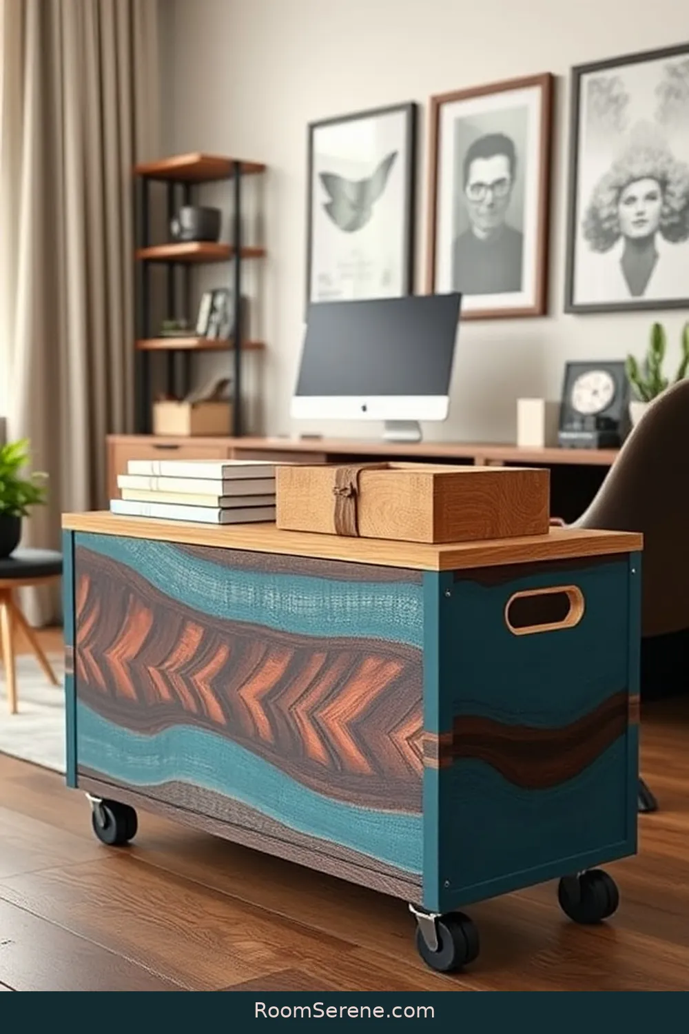 22 Creative Storage Solutions for Home Office Using Recycled Wood 11 Wood Storage Bins on Wheels for 22 Creative Storage Solutions for Home Office Using Recycled Wood