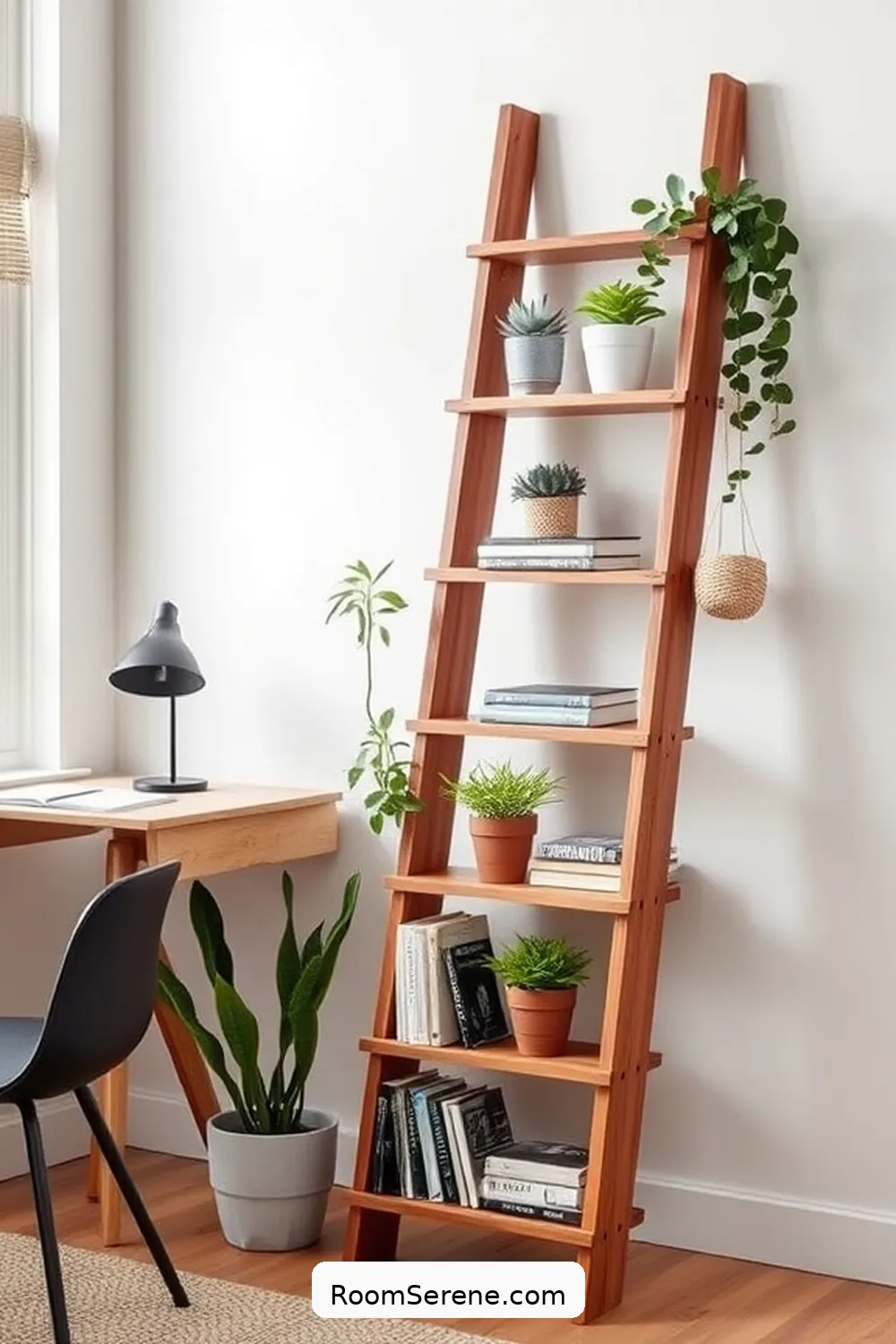 22 Creative Storage Solutions for Home Office Using Recycled Wood 23 Wooden Storage Ladder for 22 Creative Storage Solutions for Home Office Using Recycled Wood