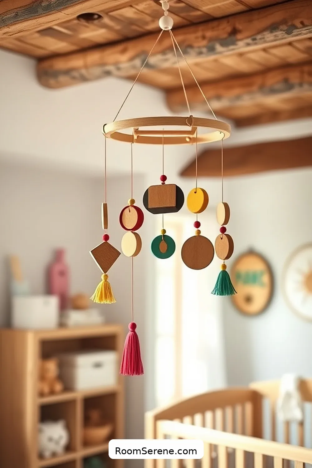 22 Creative Ways to Design a Nursery Workspace Using Recycled Wood 9 Design a Playful Wood Mobile for 22 Creative Ways to Design a Nursery Workspace Using Recycled Wood