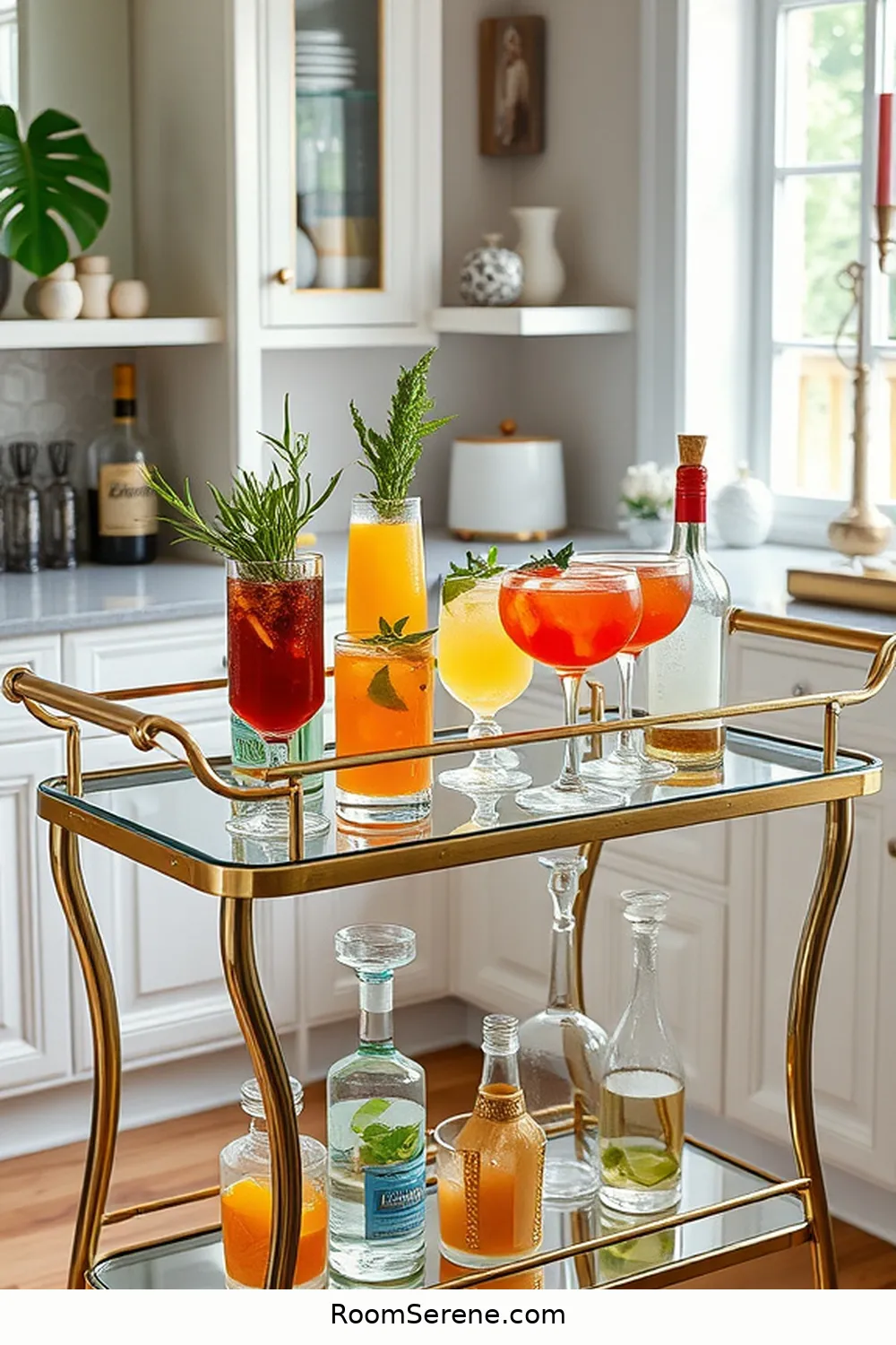 22 Innovative Ways to Use Glass in Kitchen Workspace Design 11 Glass Bar Carts for 22 Innovative Ways to Use Glass in Kitchen Workspace Design