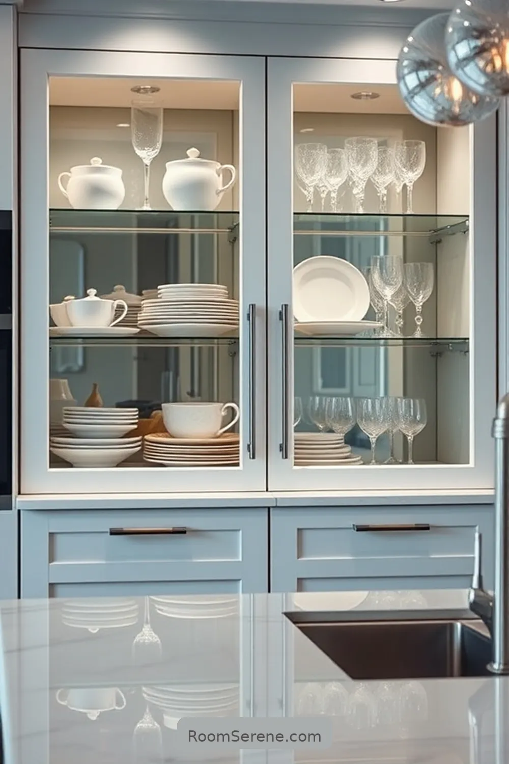 22 Innovative Ways to Use Glass in Kitchen Workspace Design 3 Glass Cabinet Doors for 22 Innovative Ways to Use Glass in Kitchen Workspace Design