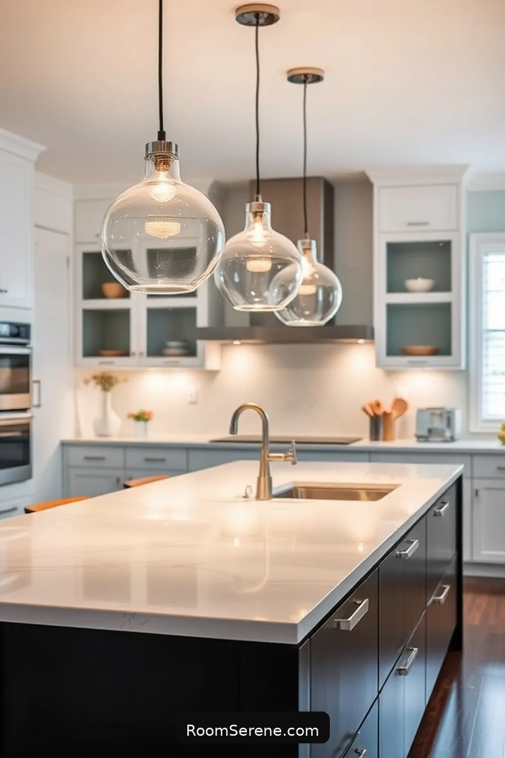 22 Innovative Ways to Use Glass in Kitchen Workspace Design 6 Glass Light Fixtures for 22 Innovative Ways to Use Glass in Kitchen Workspace Design