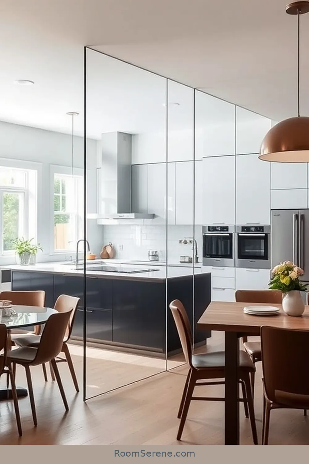 22 Innovative Ways to Use Glass in Kitchen Workspace Design 8 Glass Partition Walls for 22 Innovative Ways to Use Glass in Kitchen Workspace Design