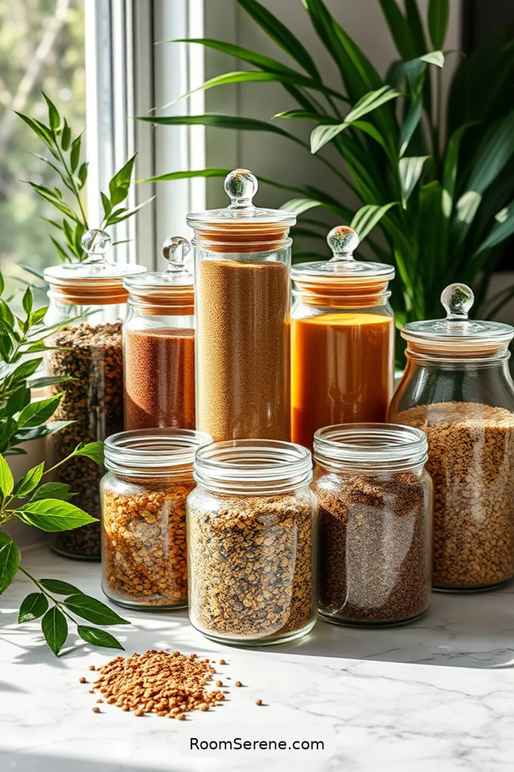 22 Innovative Ways to Use Glass in Kitchen Workspace Design 19 Glass Storage Jars for 22 Innovative Ways to Use Glass in Kitchen Workspace Design