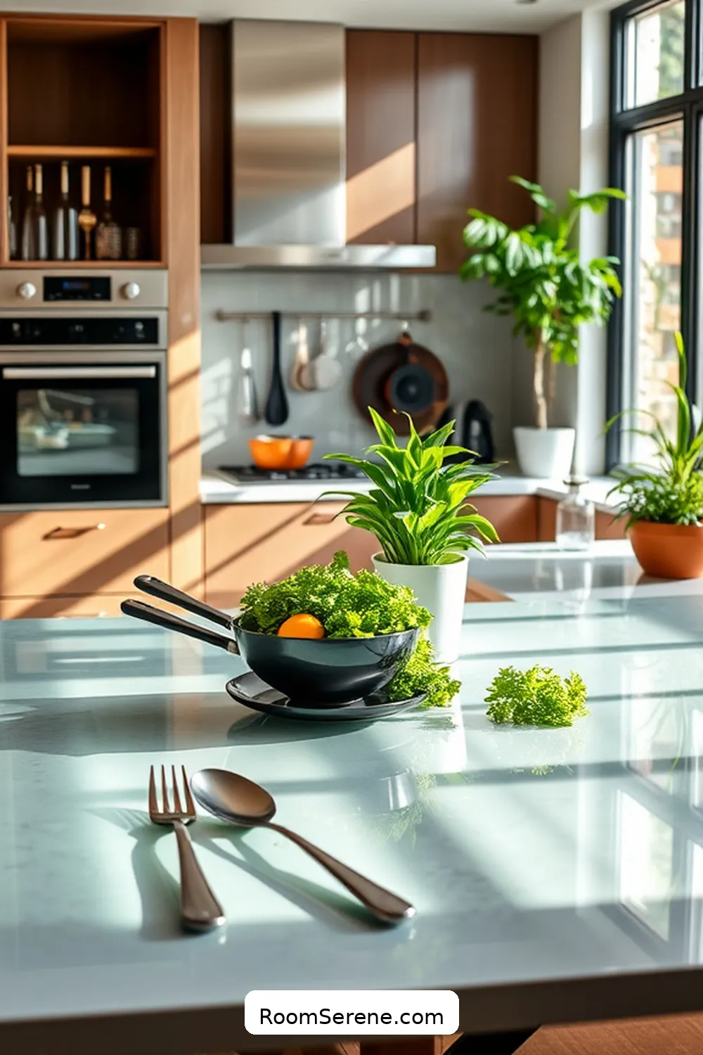 22 Innovative Ways to Use Glass in Kitchen Workspace Design 15 Glass Tabletops for 22 Innovative Ways to Use Glass in Kitchen Workspace Design