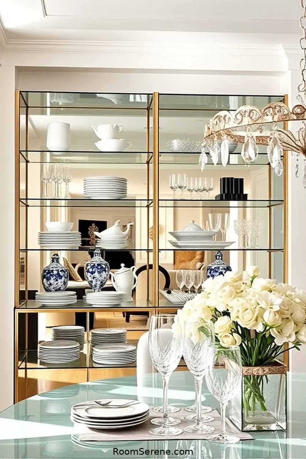 Sleek Glass Shelving Units for 22 Stylish Glass Storage Solutions for Using in Your Dining Room