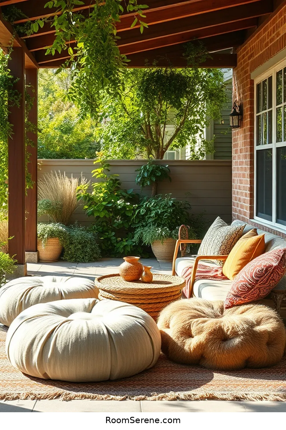 22 Ways to Create Comfort and Coziness Using Organic Cotton on Your Outdoor Patio 14 Organic Cotton Poufs for Additional Seating for 22 Ways to Create Comfort and Coziness Using Organic Cotton on Your Outdoor Patio