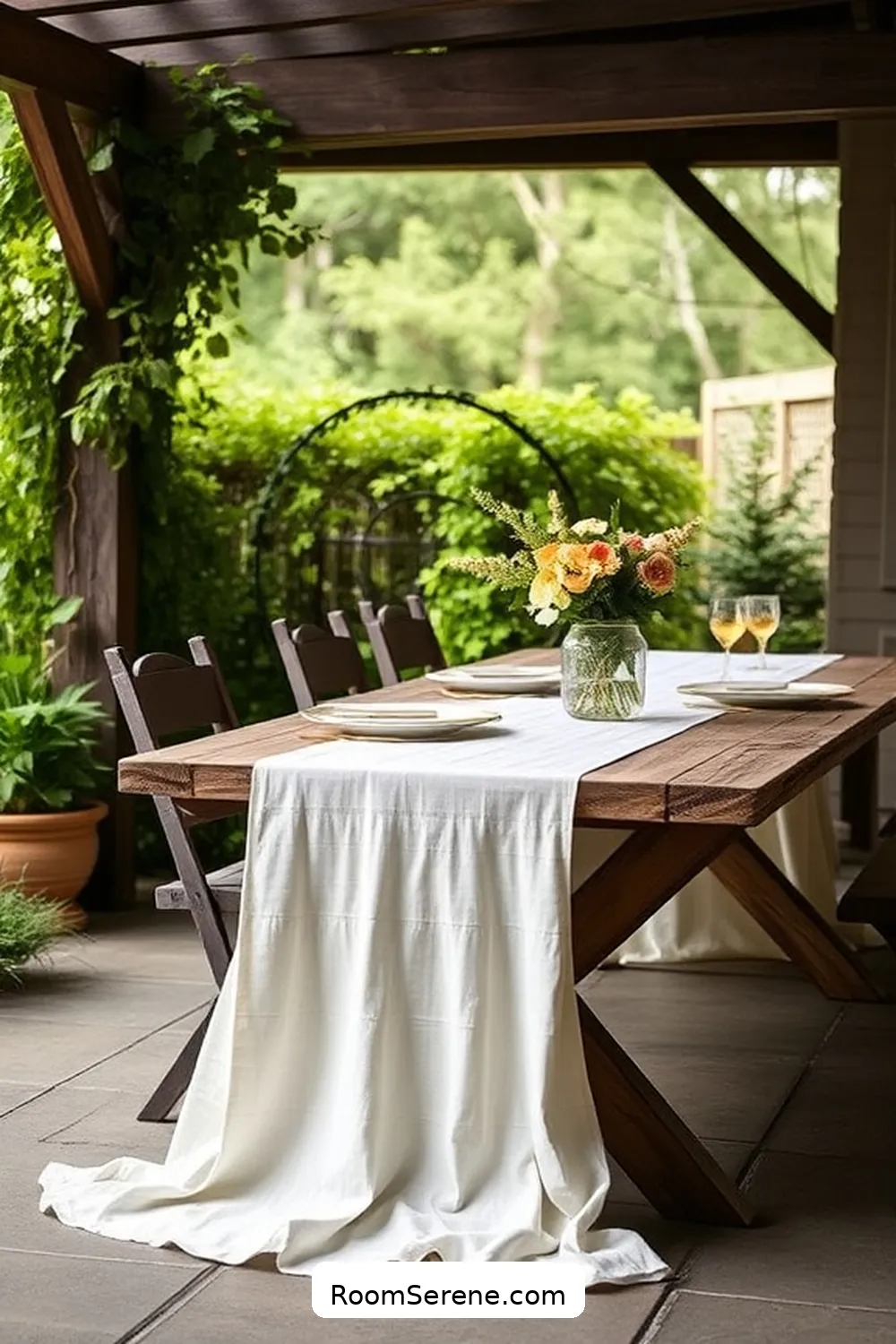 22 Ways to Create Comfort and Coziness Using Organic Cotton on Your Outdoor Patio 18 Organic Cotton Table Runners for Decoration for 22 Ways to Create Comfort and Coziness Using Organic Cotton on Your Outdoor Patio