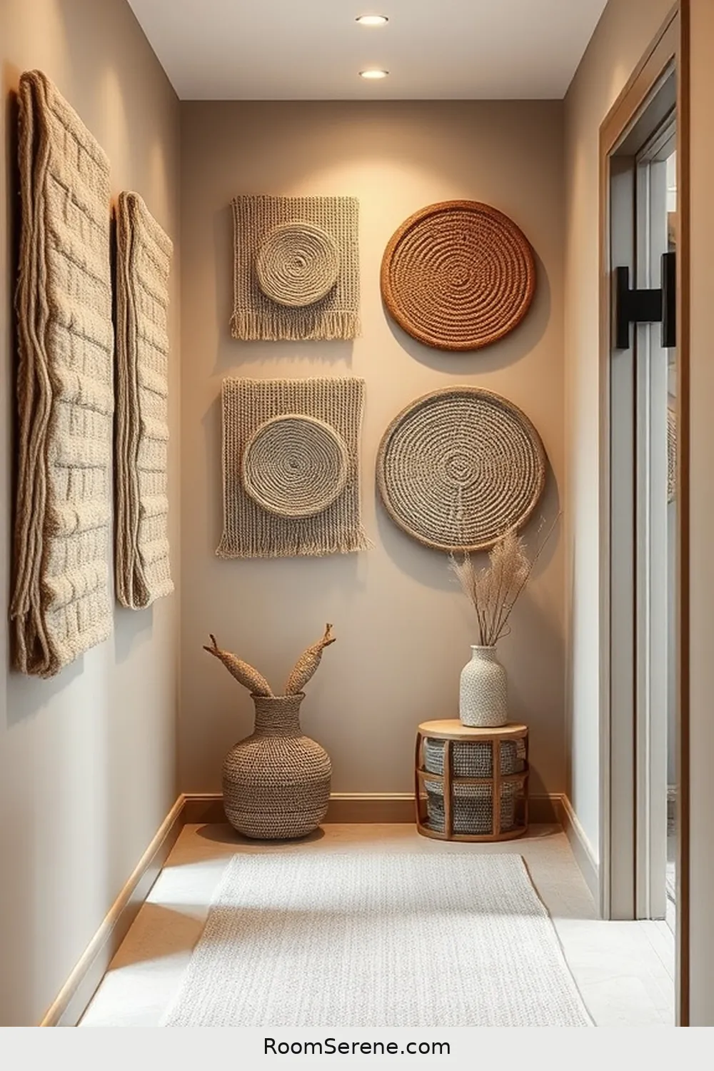 22 Ways to Create Comfort and Coziness in Your Hallway Using Natural Fibers 16 Incorporate Hemp or Cotton Wall Art for 22 Ways to Create Comfort and Coziness in Your Hallway Using Natural Fibers