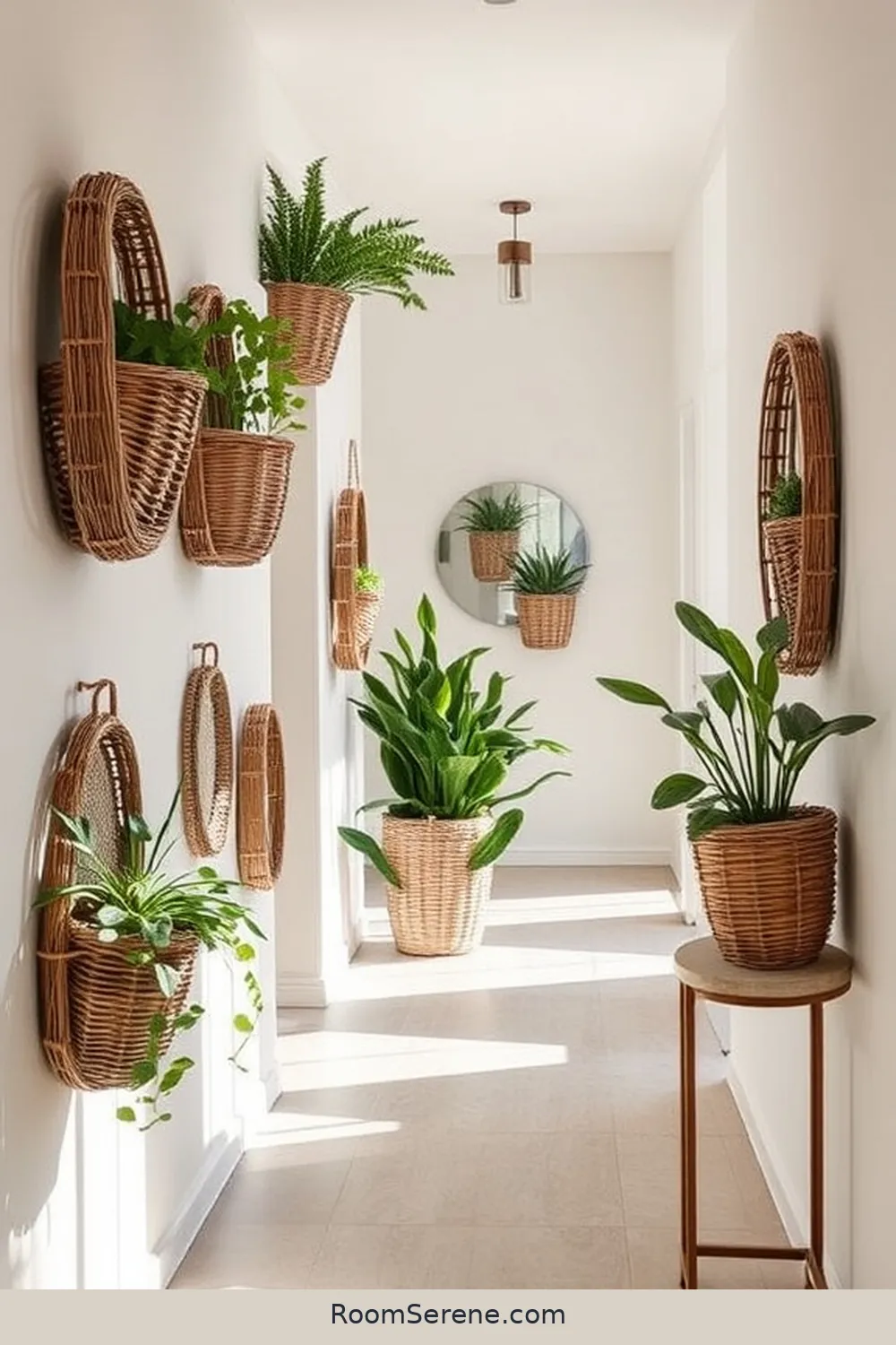 22 Ways to Create Comfort and Coziness in Your Hallway Using Natural Fibers 3 Incorporate Woven Wall Baskets for 22 Ways to Create Comfort and Coziness in Your Hallway Using Natural Fibers