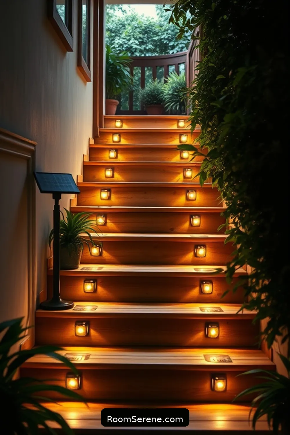 22 Ways to Create Comfort and Coziness in Your Hallway Using Solar-Powered Lights 9 Use Solar-Powered Stair Lights for Safety for 22 Ways to Create Comfort and Coziness in Your Hallway Using Solar-Powered Lights