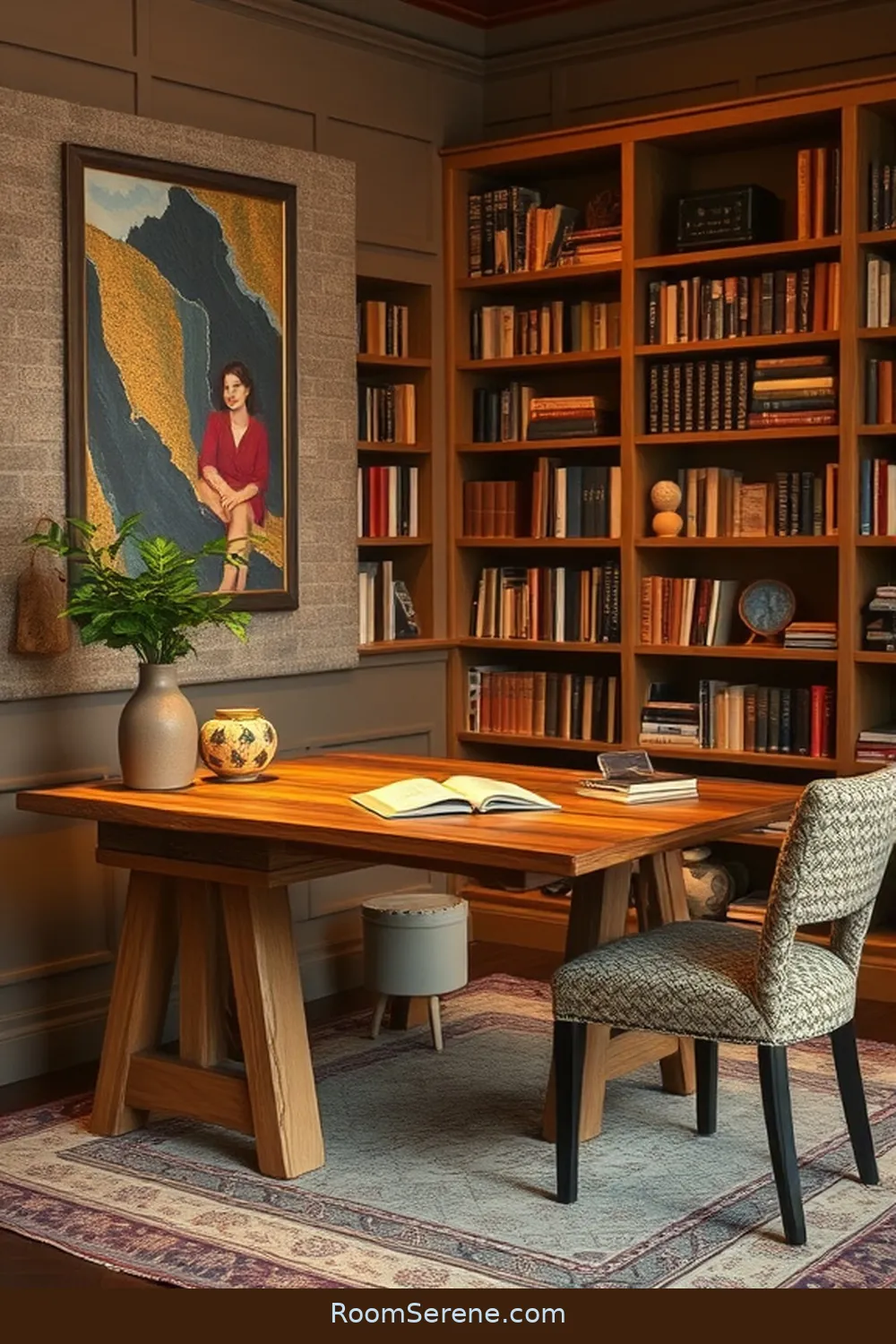 22 Ways to Create Comfort and Coziness in Your Library Using Recycled Wood 7 Custom Wooden Desk for 22 Ways to Create Comfort and Coziness in Your Library Using Recycled Wood
