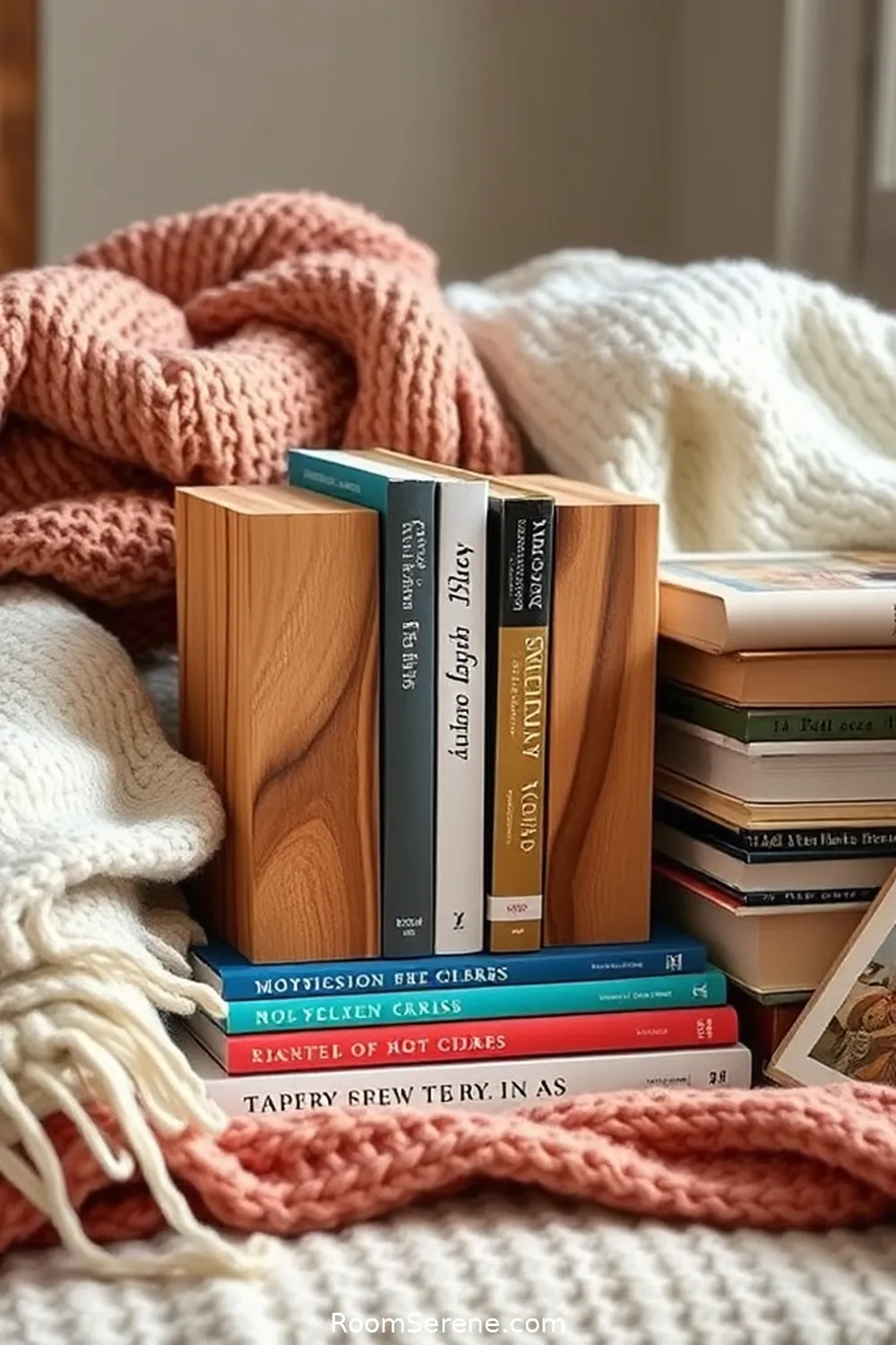 22 Ways to Create Comfort and Coziness in Your Library Using Recycled Wood 5 DIY Wooden Bookends for 22 Ways to Create Comfort and Coziness in Your Library Using Recycled Wood