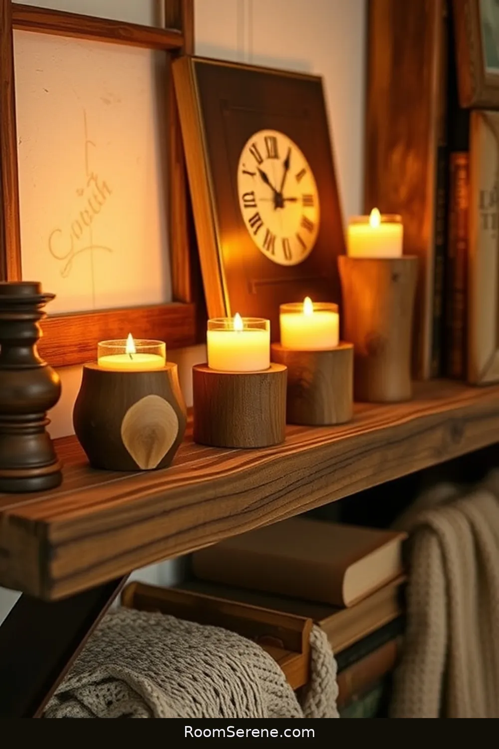 22 Ways to Create Comfort and Coziness in Your Library Using Recycled Wood 21 Handcrafted Wooden Candle Holders for 22 Ways to Create Comfort and Coziness in Your Library Using Recycled Wood