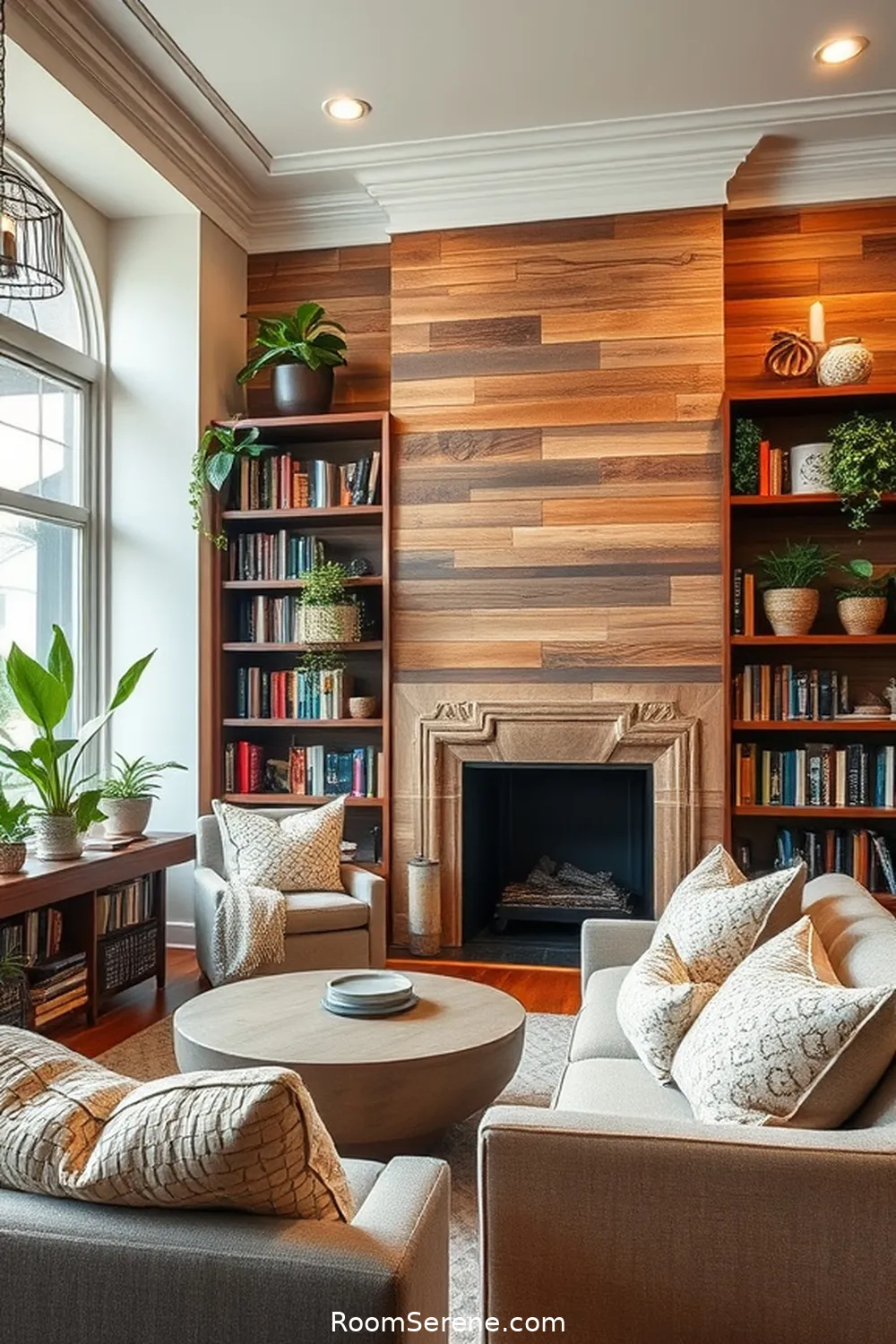 22 Ways to Create Comfort and Coziness in Your Library Using Recycled Wood 8 Reclaimed Wood Accent Wall for 22 Ways to Create Comfort and Coziness in Your Library Using Recycled Wood