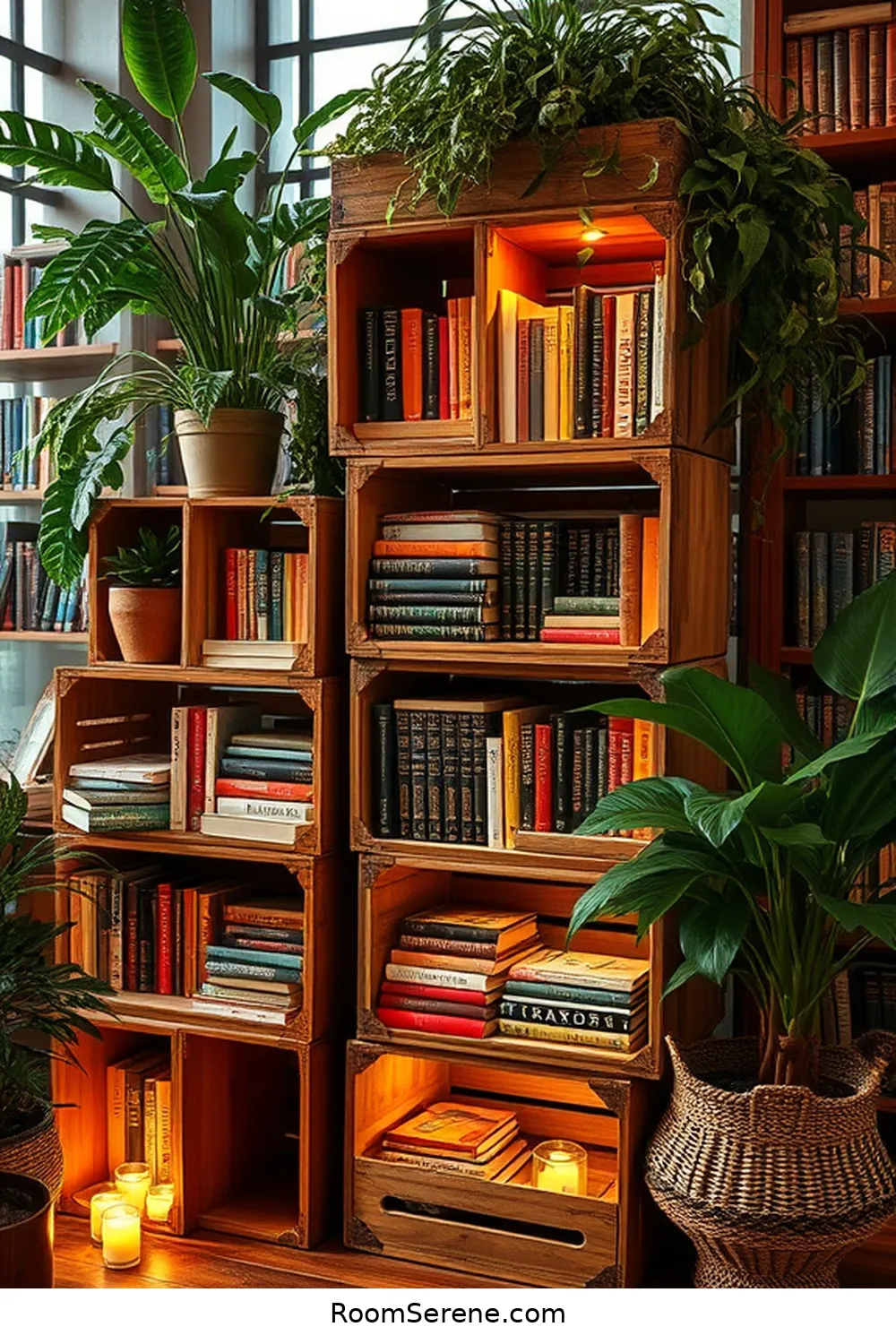22 Ways to Create Comfort and Coziness in Your Library Using Recycled Wood 11 Upcycled Wooden Crates for Storage for 22 Ways to Create Comfort and Coziness in Your Library Using Recycled Wood