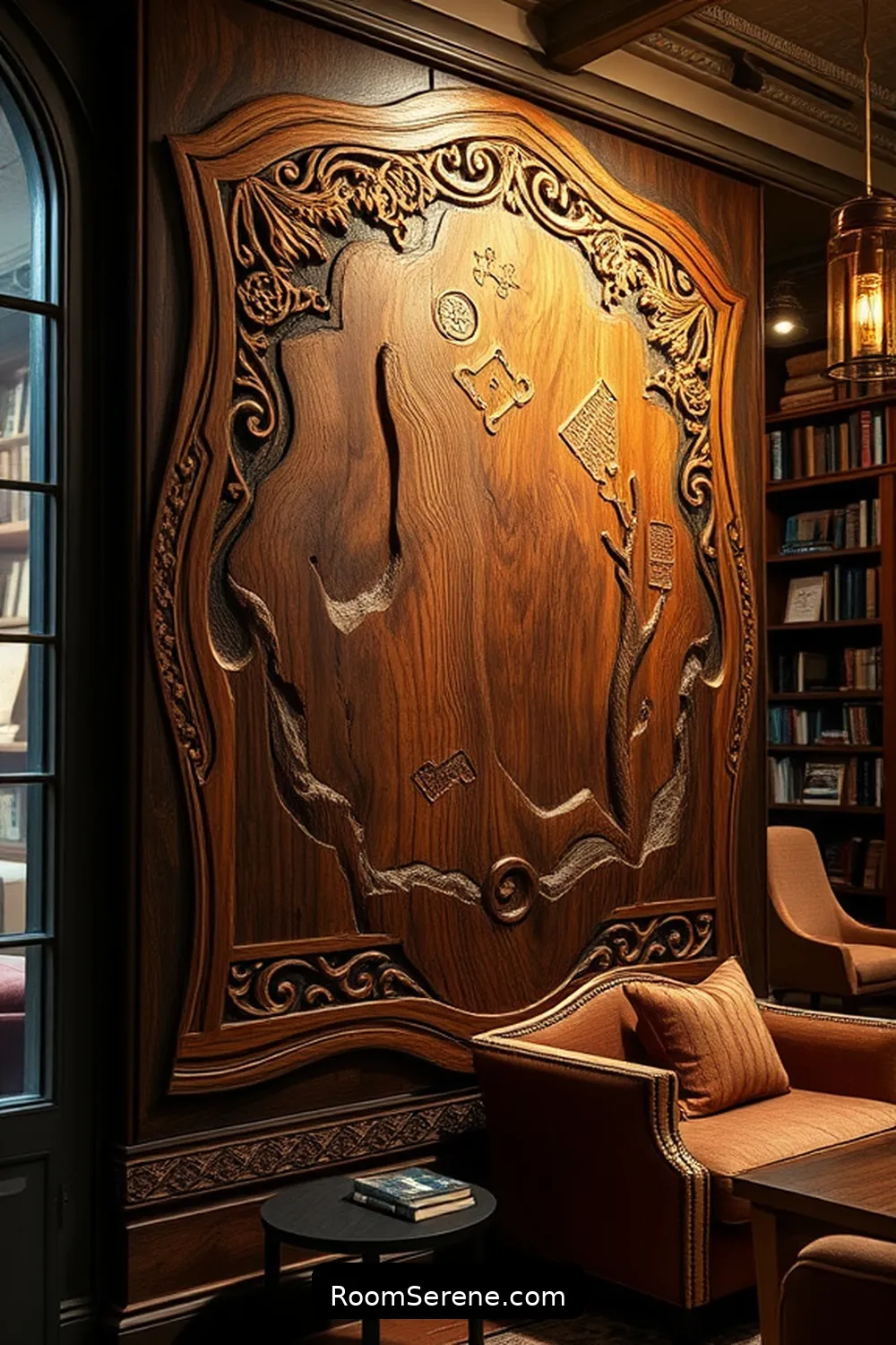 22 Ways to Create Comfort and Coziness in Your Library Using Recycled Wood 16 Wooden Wall Art and Decor for 22 Ways to Create Comfort and Coziness in Your Library Using Recycled Wood