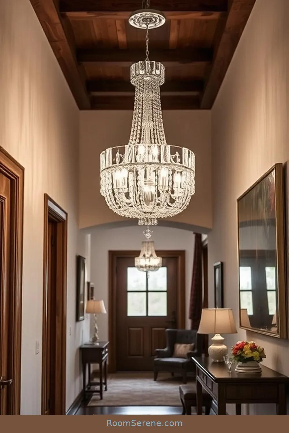 22 Ways to Enhance Comfort and Coziness in Your Hallway Using Glass 12 Hang a Glass Chandelier for Elegance for 22 Ways to Enhance Comfort and Coziness in Your Hallway Using Glass