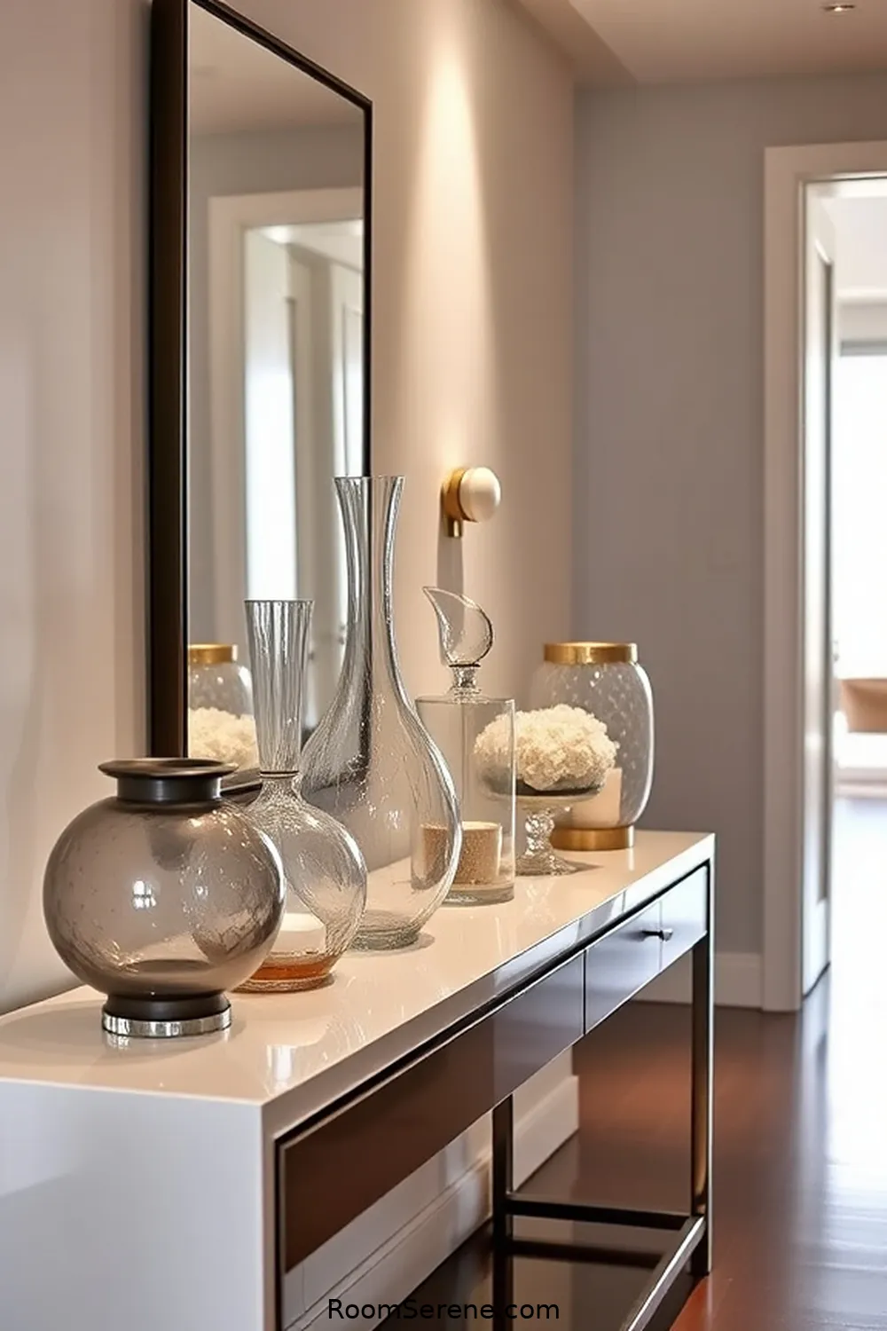 22 Ways to Enhance Comfort and Coziness in Your Hallway Using Glass 23 Use Glass Decor Objects for Texture for 22 Ways to Enhance Comfort and Coziness in Your Hallway Using Glass