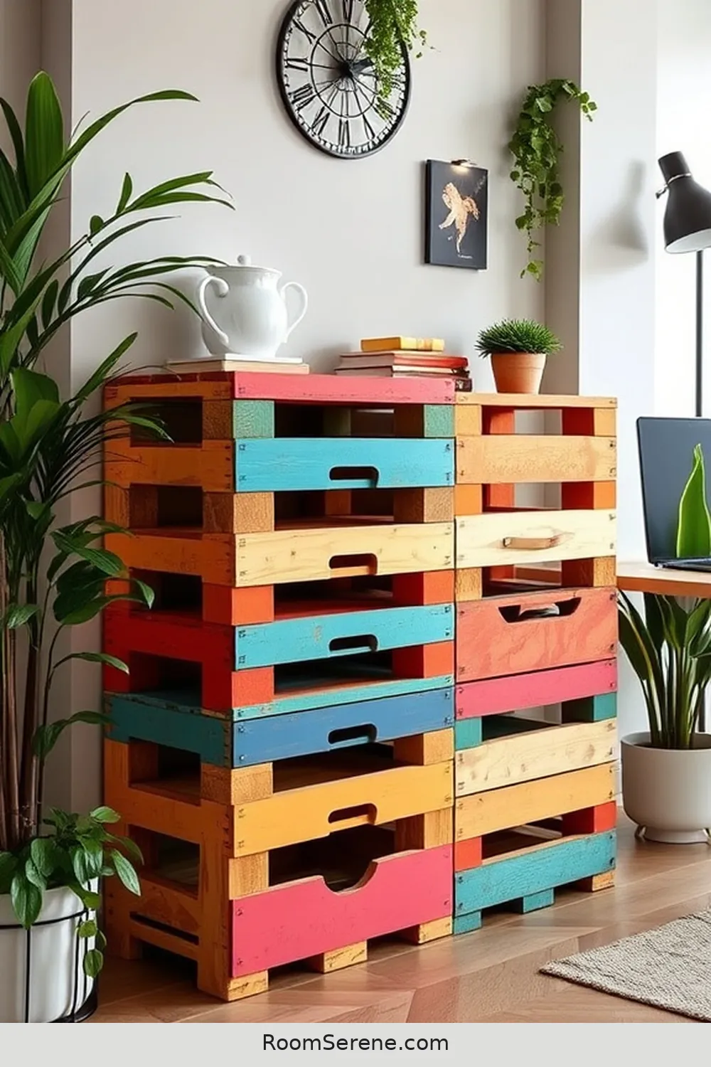 Wooden Pallet Filing System for 23 Creative Storage Solutions for Home Offices Using Reclaimed Materials