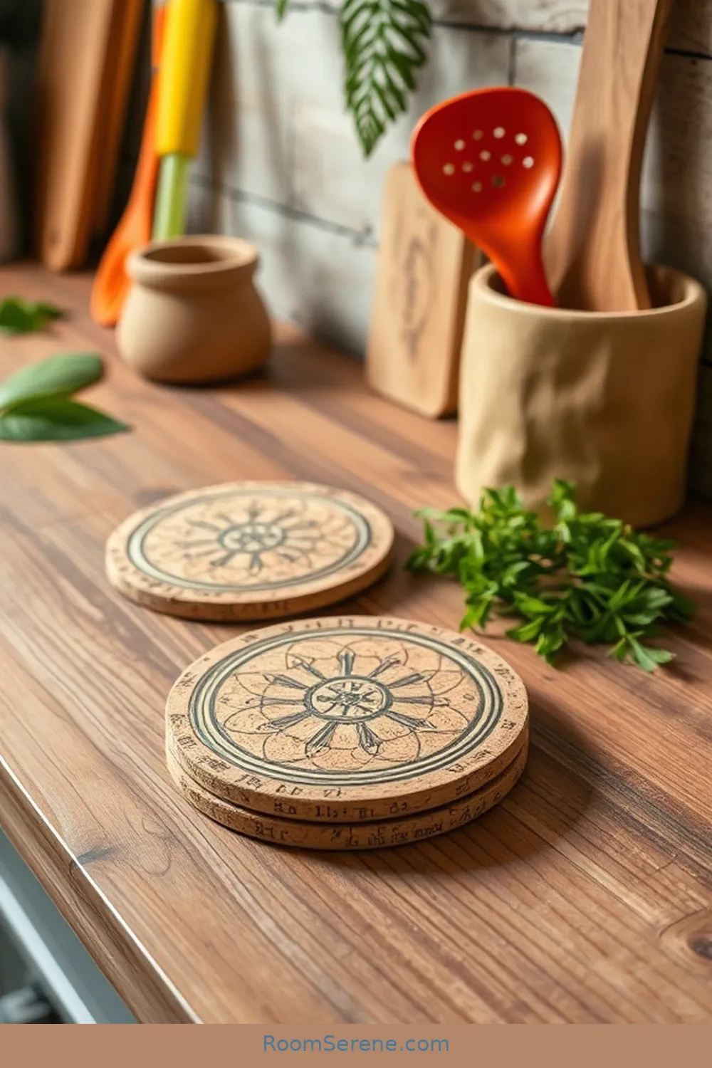 23 Creative Ways to Use Cork in Kitchen Workspace Design 6 Cork Coasters for an Eco-Friendly Touch for 23 Creative Ways to Use Cork in Kitchen Workspace Design