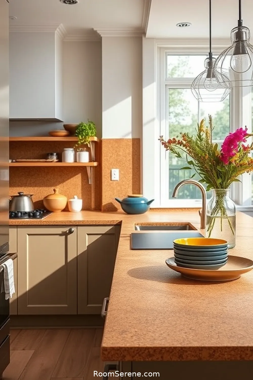 23 Creative Ways to Use Cork in Kitchen Workspace Design 2 Cork Countertops for a Warm Aesthetic for 23 Creative Ways to Use Cork in Kitchen Workspace Design