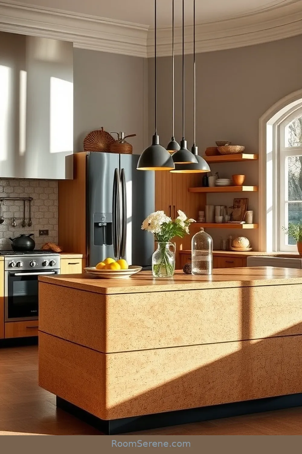 23 Creative Ways to Use Cork in Kitchen Workspace Design 22 Cork Kitchen Island for Extra Workspace for 23 Creative Ways to Use Cork in Kitchen Workspace Design