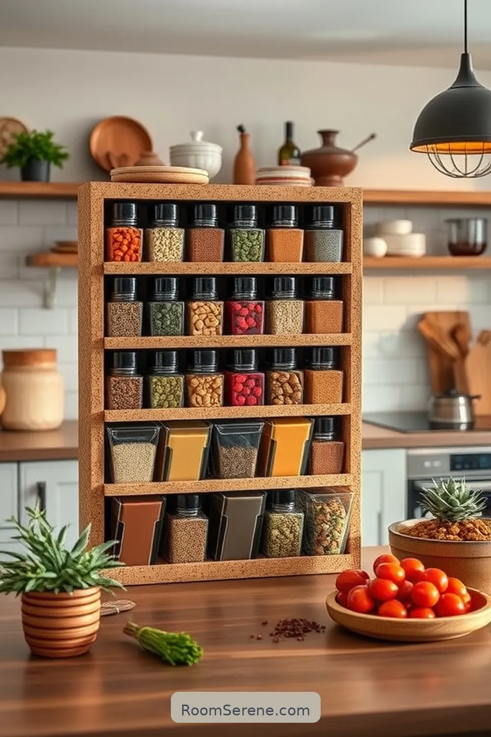23 Creative Ways to Use Cork in Kitchen Workspace Design 15 Cork Spice Racks for Stylish Storage for 23 Creative Ways to Use Cork in Kitchen Workspace Design
