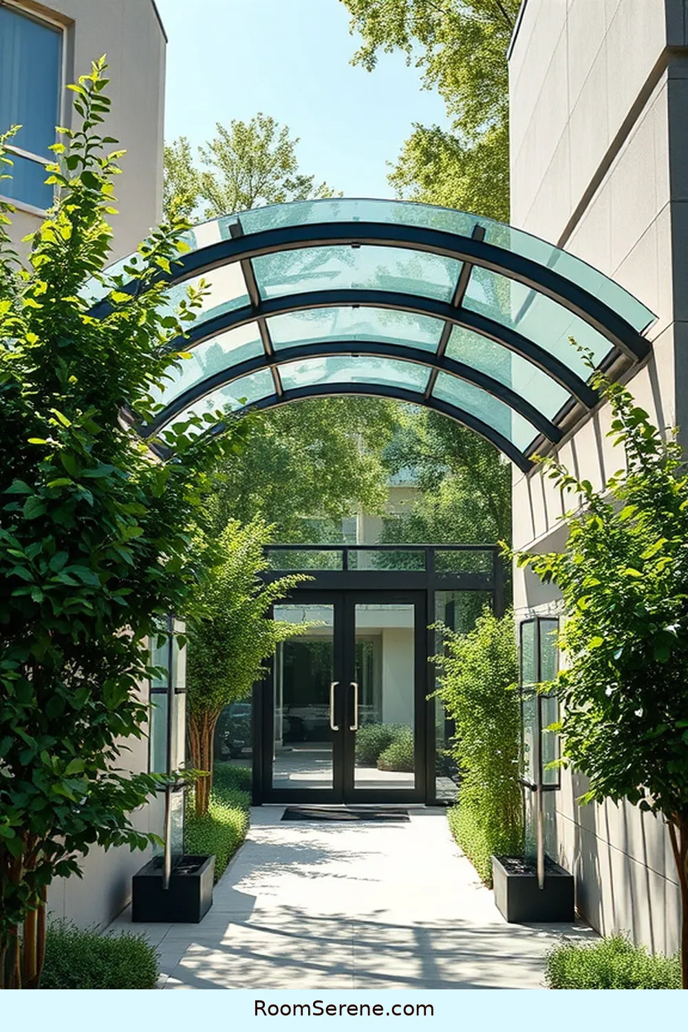 23 Smart Home Features Using Glass for an Elegant Entryway 13 Automated Glass Canopies for 23 Smart Home Features Using Glass for an Elegant Entryway