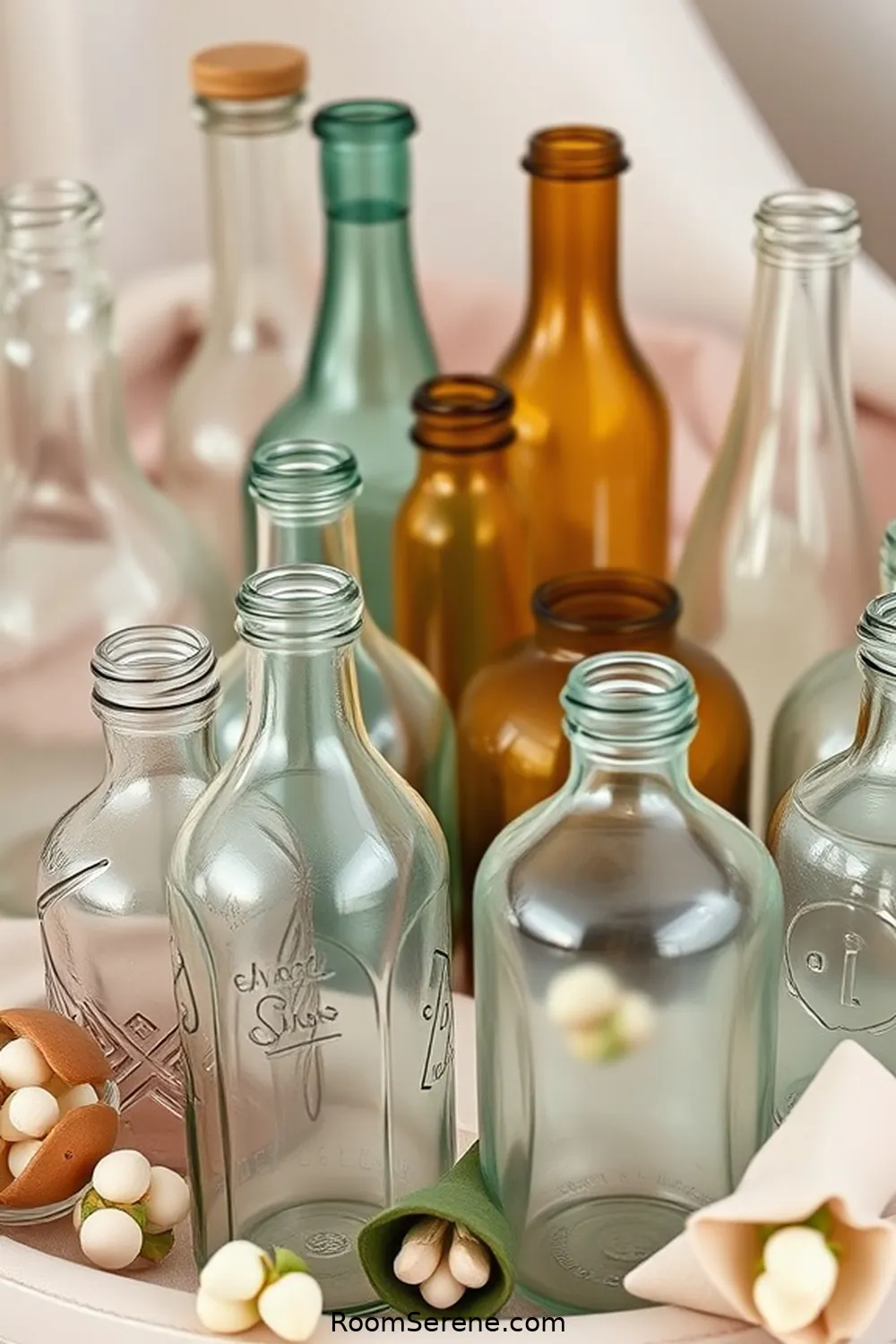 23 Stylish Glass Storage Solutions for Nursery Organization 4 Vintage Glass Bottles for Decorative Storage for 23 Stylish Glass Storage Solutions for Nursery Organization
